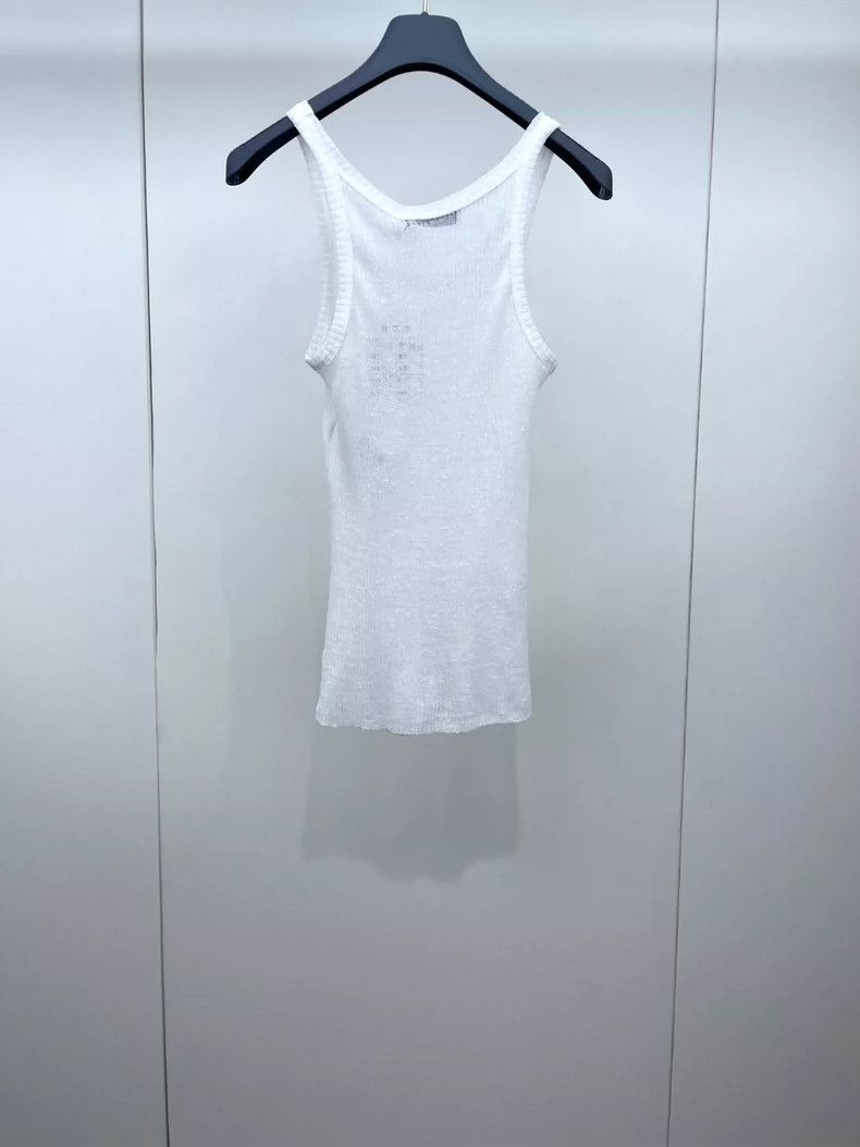 Dior Dior White Embroidered Bee Tank Top- DMC Size US S / EU 44-46 / 1 - 2 Thumbnail