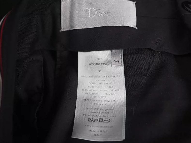 Dior Dior Black Wool Trousers with Stripes- DMC Size US 31 - 6 Thumbnail