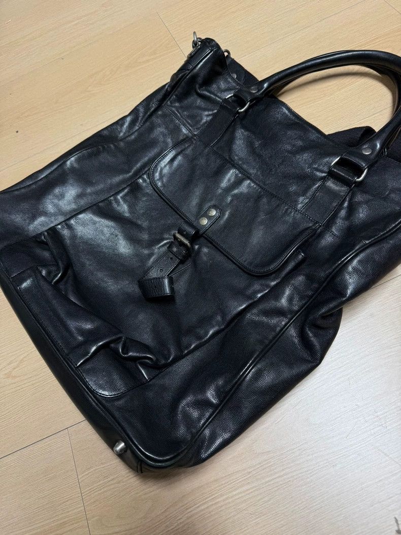 Dries Van Noten Stylish Black Leather Tote Bag with Pockets- DMC Size ONE SIZE - 6 Thumbnail