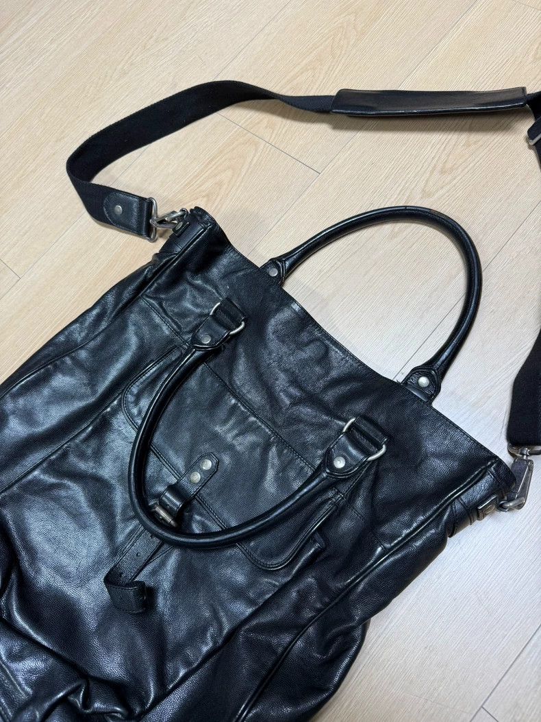 Dries Van Noten Stylish Black Leather Tote Bag with Pockets- DMC Size ONE SIZE - 3 Thumbnail