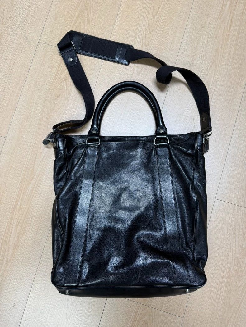 Dries Van Noten Stylish Black Leather Tote Bag with Pockets- DMC Size ONE SIZE - 4 Thumbnail