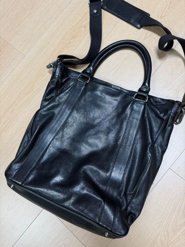 Dries Van Noten Stylish Black Leather Tote Bag with Pockets- DMC Size ONE SIZE - 5 Thumbnail
