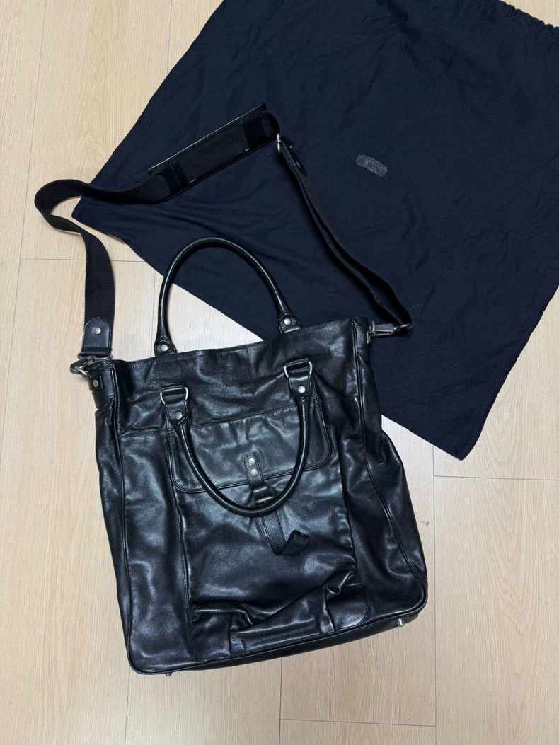 Dries Van Noten Stylish Black Leather Tote Bag with Pockets- DMC Size ONE SIZE - 9 Thumbnail
