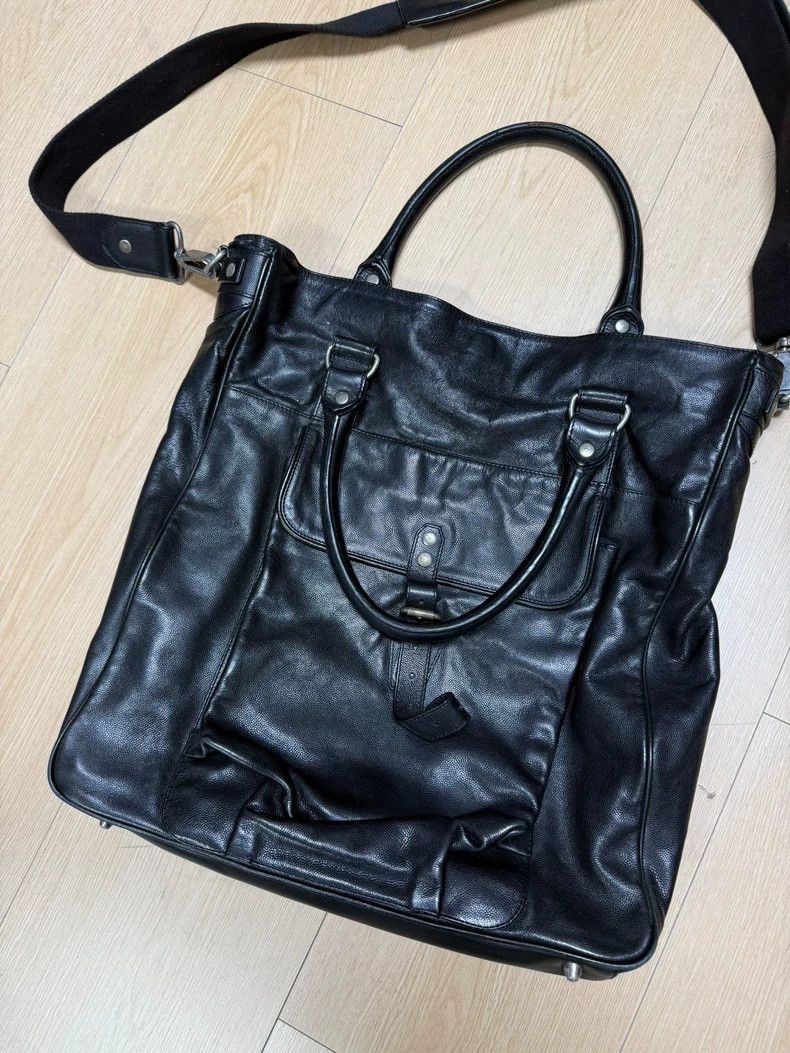 Dries Van Noten Stylish Black Leather Tote Bag with Pockets- DMC Size ONE SIZE - 2 Thumbnail