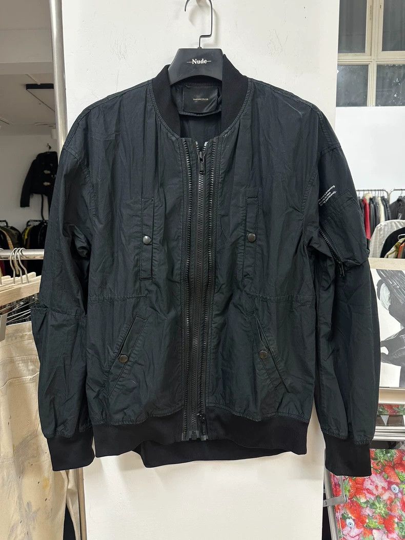 Undercover UNDERCOVER Black MA1 Bomber Jacket with Text- DMC Size US M / EU 48-50 / 2 - 2 Thumbnail