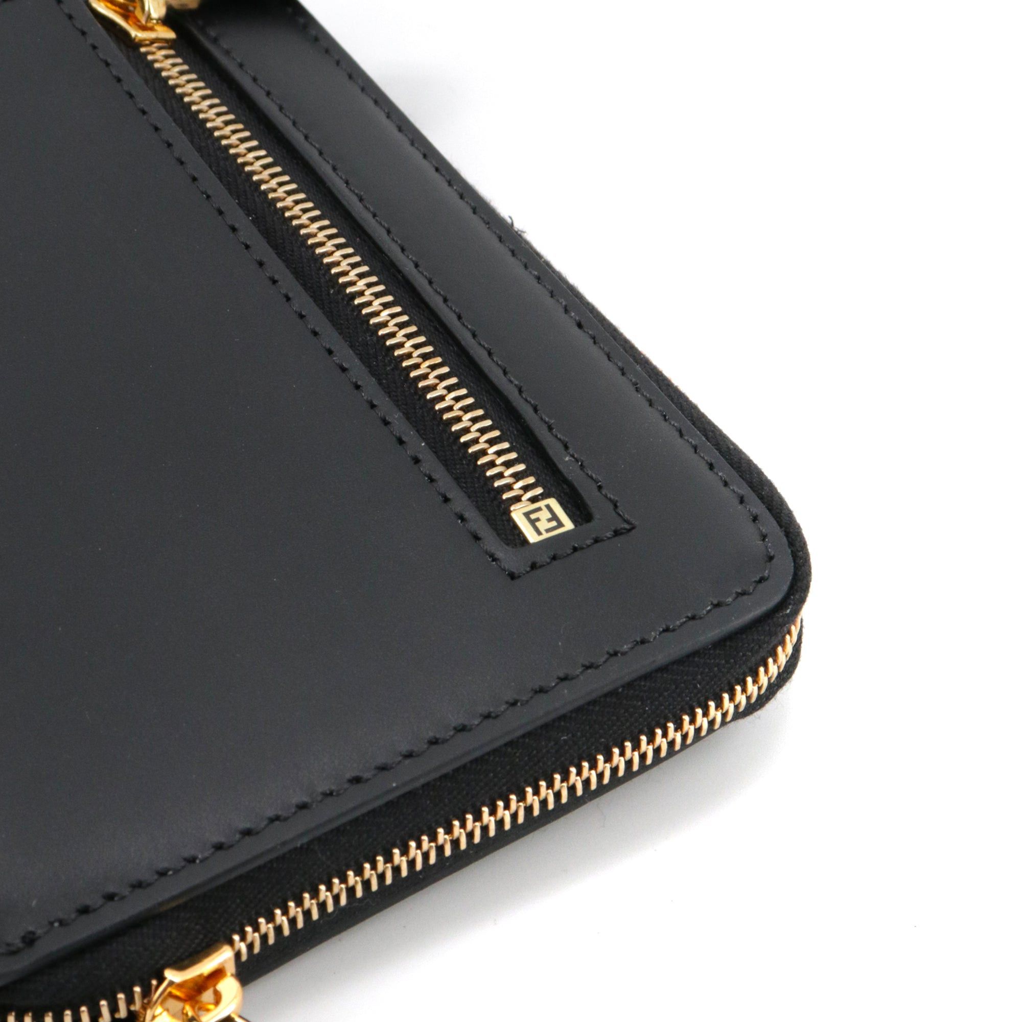 Fendi FENDI - Fendi Diamonds wallet in black leather Size ONE SIZE - 4 Thumbnail