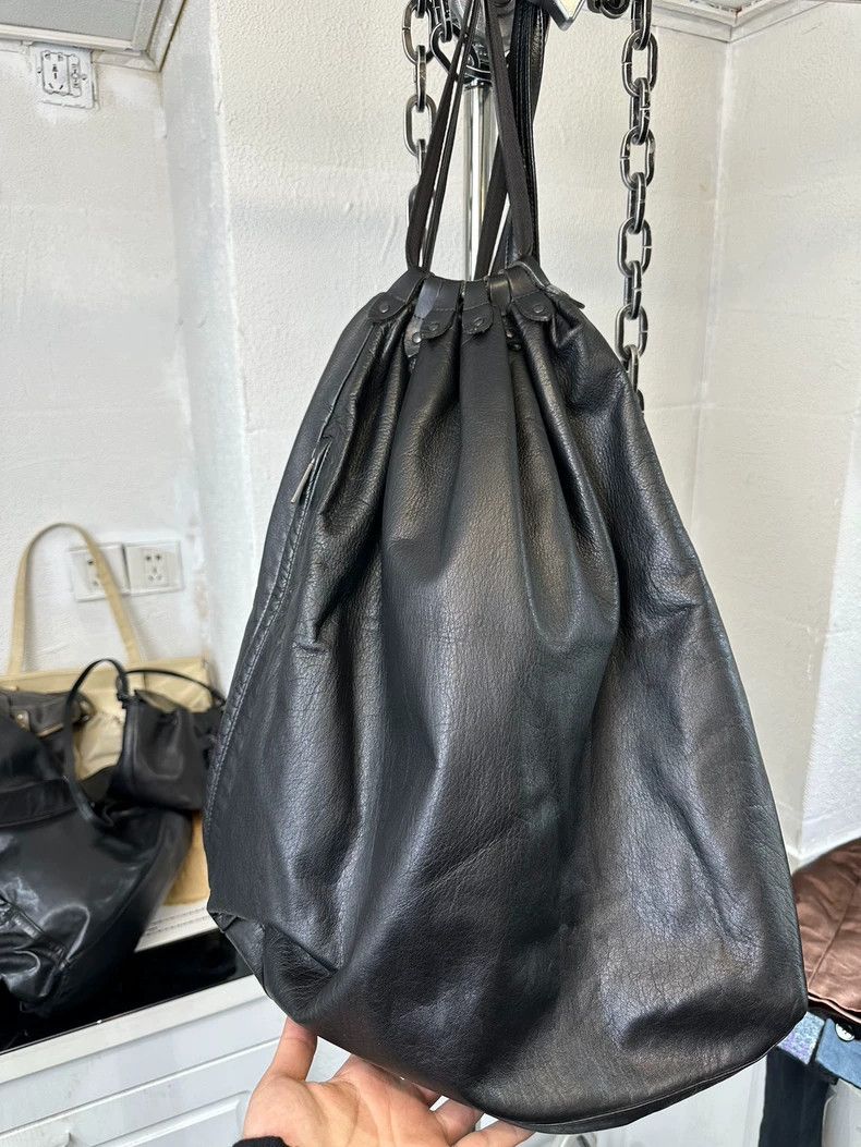 Yohji Yamamoto Yohji Yamamoto Black Leather Drawstring Bag- DMC Size ONE SIZE - 6 Thumbnail