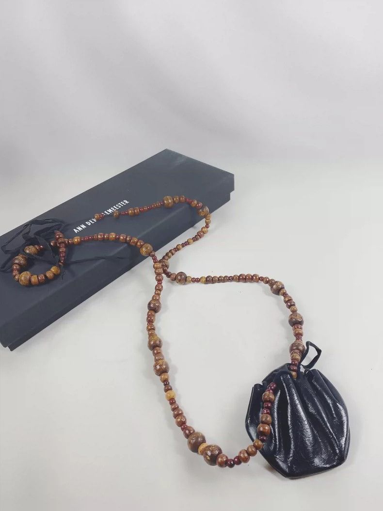 Ann Demeulemeester Ann Demeulemeester Mini Leather Bag Necklace- DMC Size ONE SIZE - 5 Thumbnail