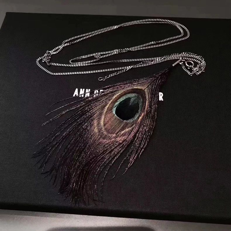 Ann Demeulemeester Ann Demeulemeester Peacock Feather Necklace- DMC Size ONE SIZE - 2 Thumbnail