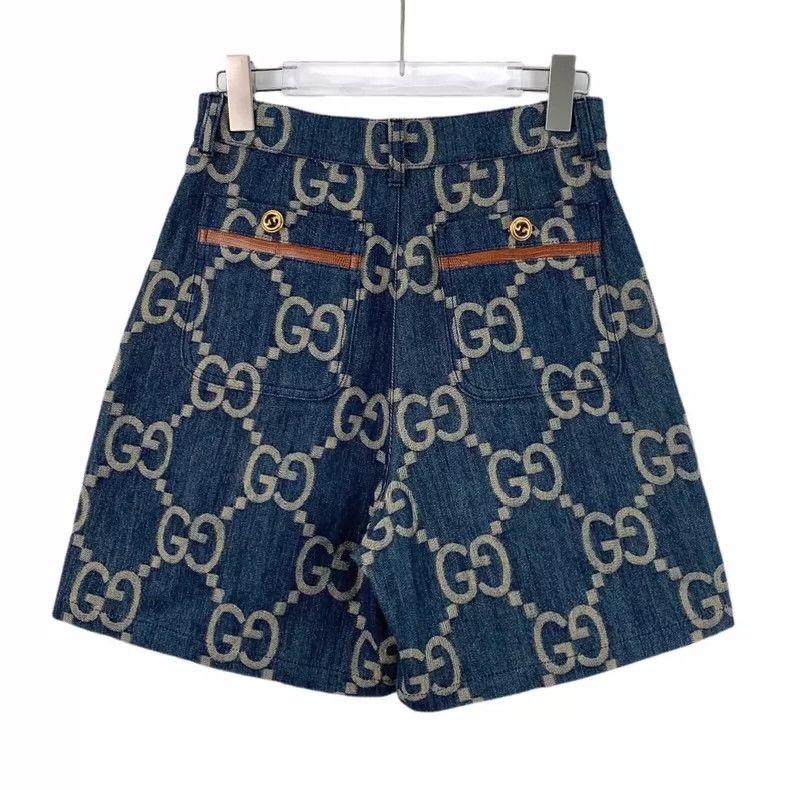 Gucci Gucci Blue Logo Print Casual Shorts- DMC Size US 31 - 2 Thumbnail