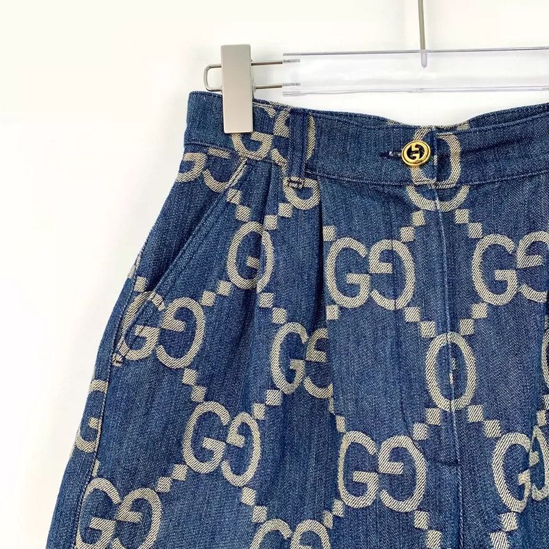 Gucci Gucci Blue Logo Print Casual Shorts- DMC Size US 31 - 3 Thumbnail