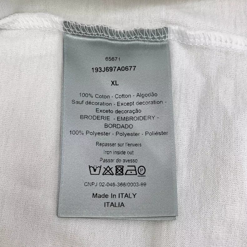 Dior Dior White Logo Embroidered Cotton T-Shirt- DMC Size US XL / EU 56 / 4 - 7 Thumbnail