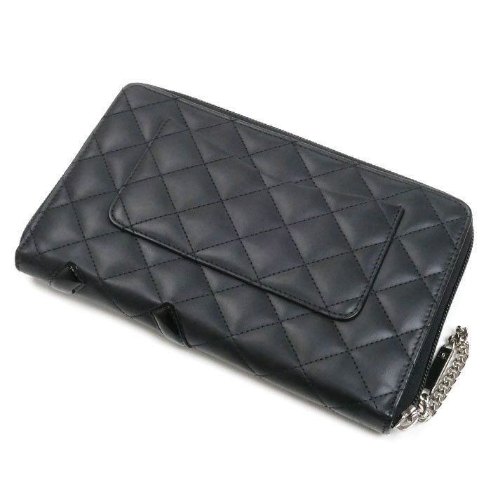 Chanel Chanel Chanel Cambon Line Lambskin Long Wallet Leather Long Wallet A48660 Size ONE SIZE - 2 Thumbnail