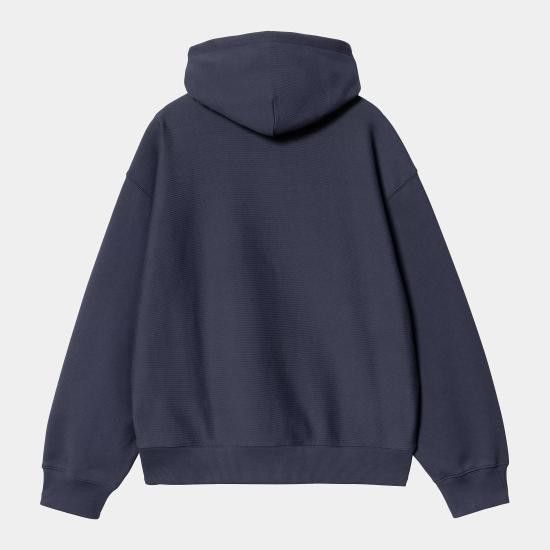 Carhartt Wip CARHARTT WIP Men Hoodies I034430 Hooded Label Script Sweat01 XX Blue Size US XL / EU 56 / 4 - 2 Thumbnail