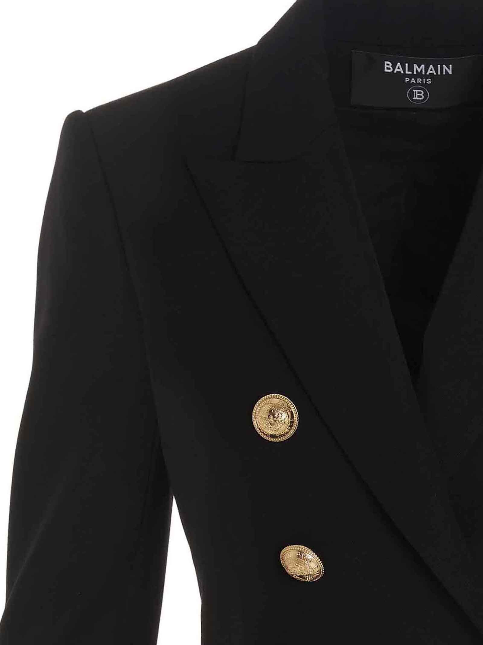 Balmain Double Breast Blazer Jacket With Logo Buttons Size XS / US 0-2 / IT 36-38 - 3 Thumbnail