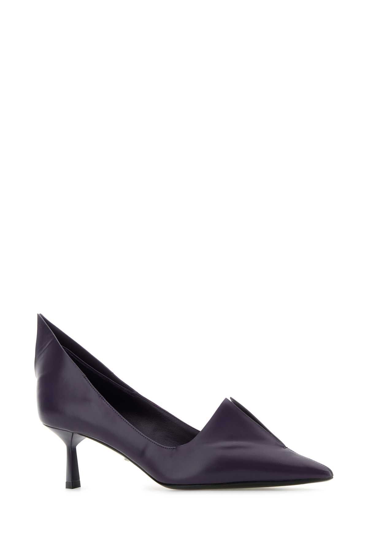 Prada Purple Leather Pumps Size US 6.5 / IT 36.5 - 2 Thumbnail