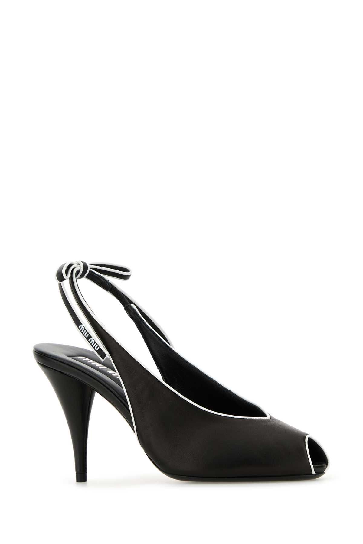Miu Miu Black Nappa Leather Sandals Size US 11 / IT 41 - 2 Thumbnail