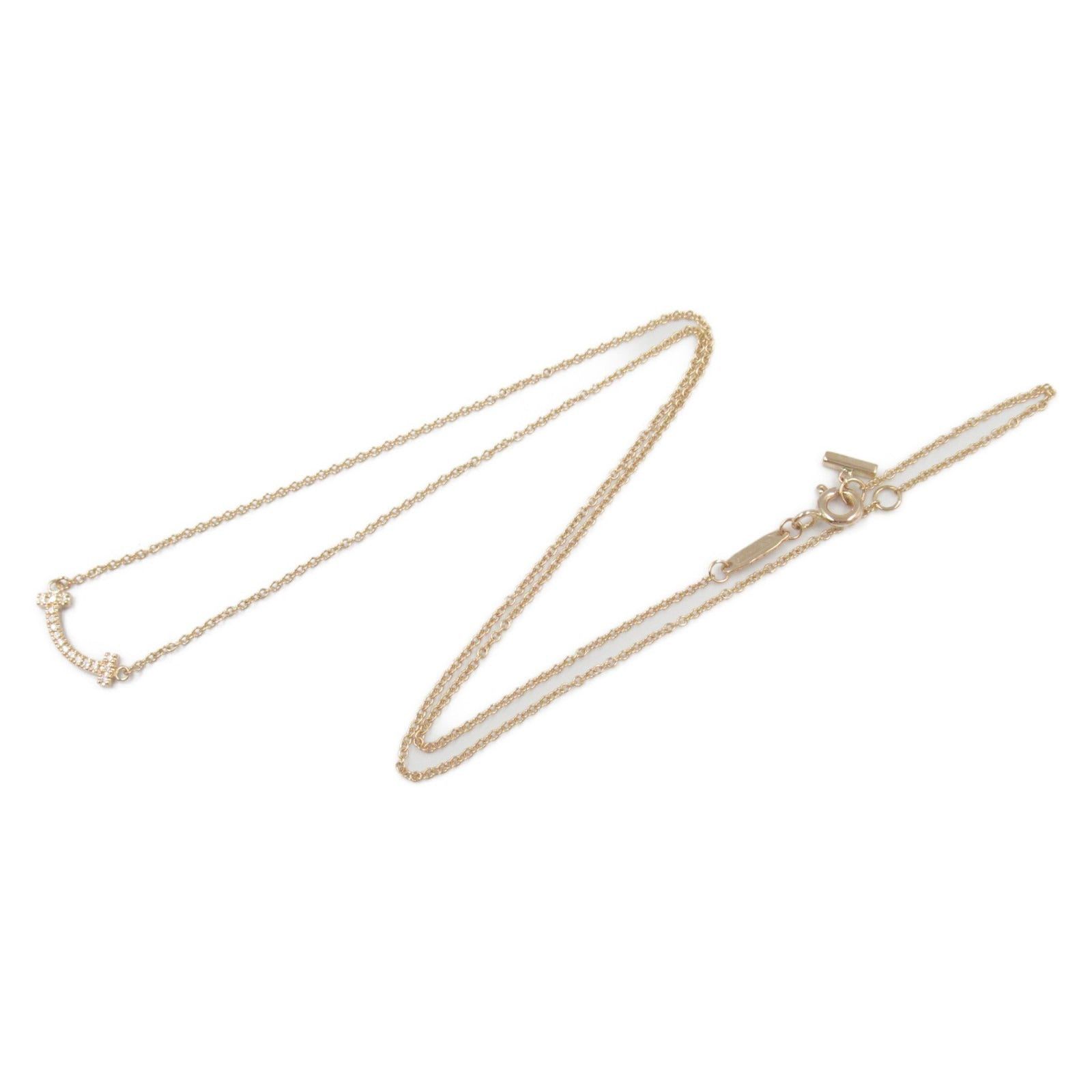 Tiffany & Co. Tiffany Co T-Smile Mini Diamond Necklace K18Pg (Pink Gold) Clear Size ONE SIZE - 3 Thumbnail