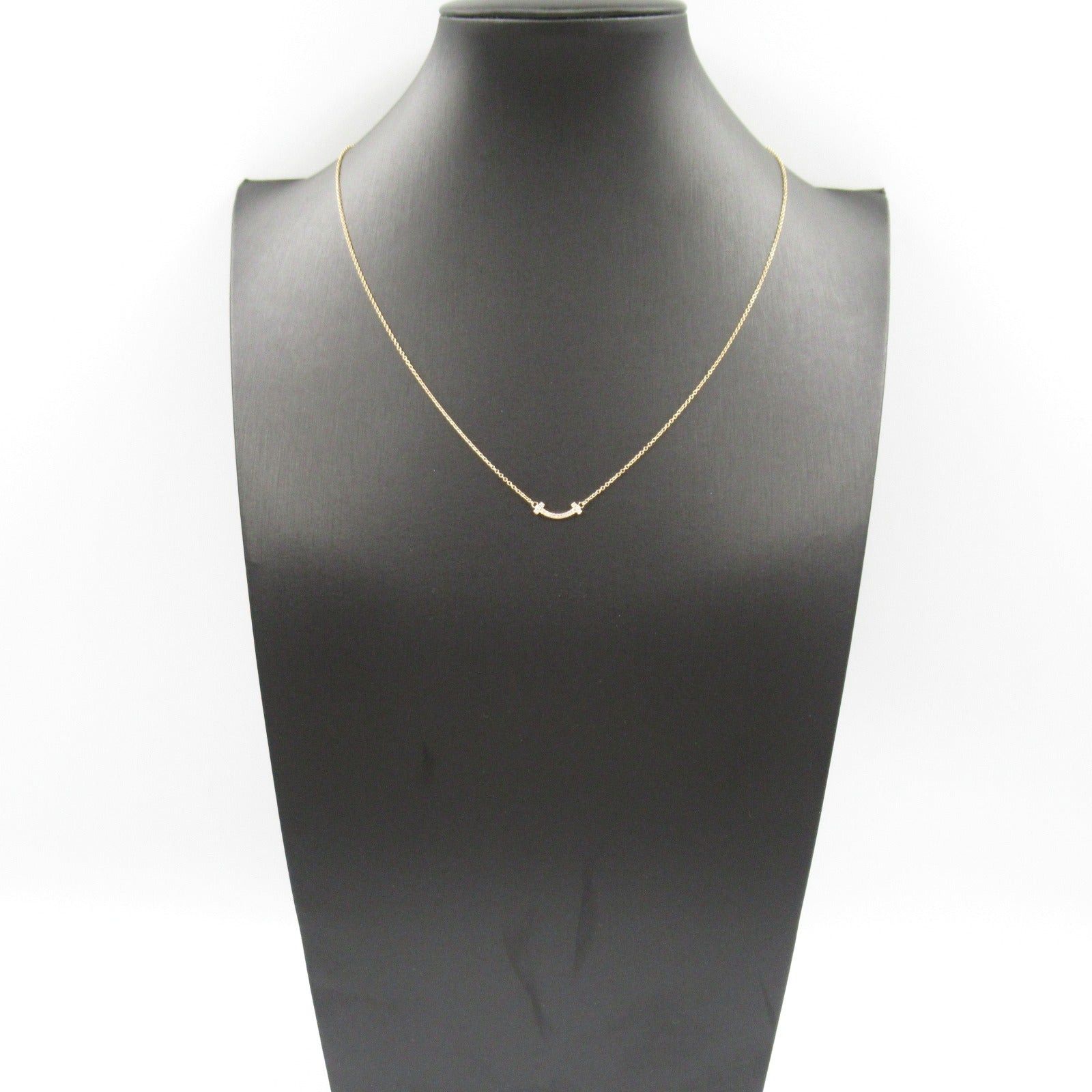 Tiffany & Co. Tiffany Co T-Smile Mini Diamond Necklace K18Pg (Pink Gold) Clear Size ONE SIZE - 8 Thumbnail