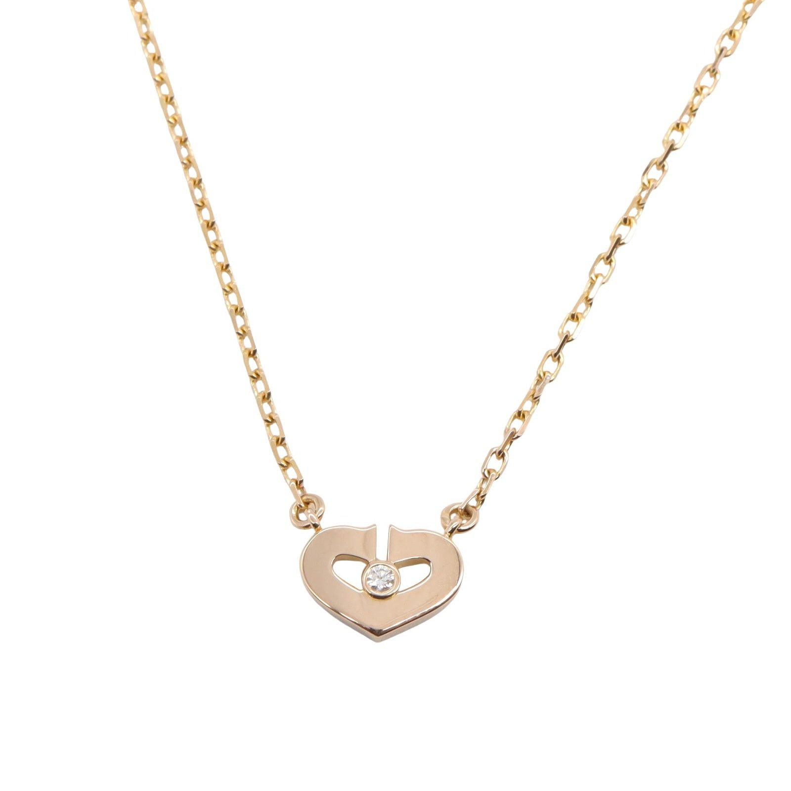 Cartier Cartier C Heart Necklace 1Pd K18Pg (Pink Gold) Diamond Clear Size ONE SIZE - 2 Thumbnail