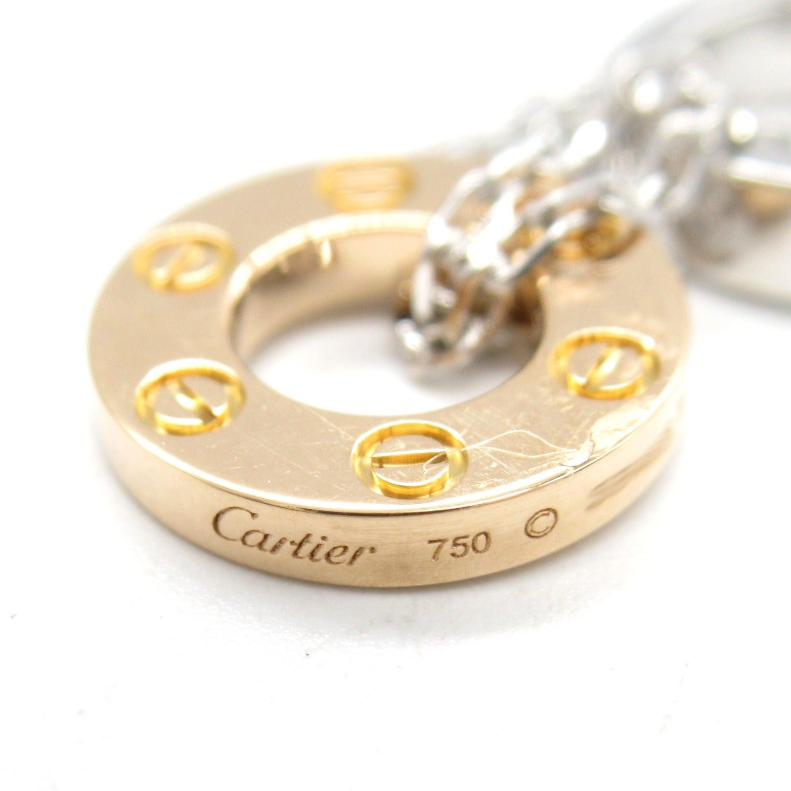 Cartier Cartier Love Three Hoops Necklace K18Wg (White Gold) K18Pg (Pink Diamond Clear Size ONE SIZE - 7 Thumbnail