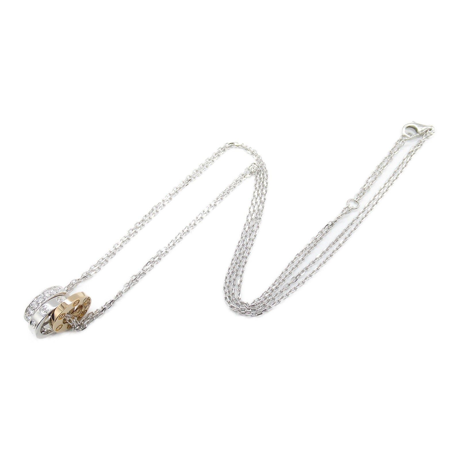 Cartier Cartier Love Three Hoops Necklace K18Wg (White Gold) K18Pg (Pink Diamond Clear Size ONE SIZE - 3 Thumbnail