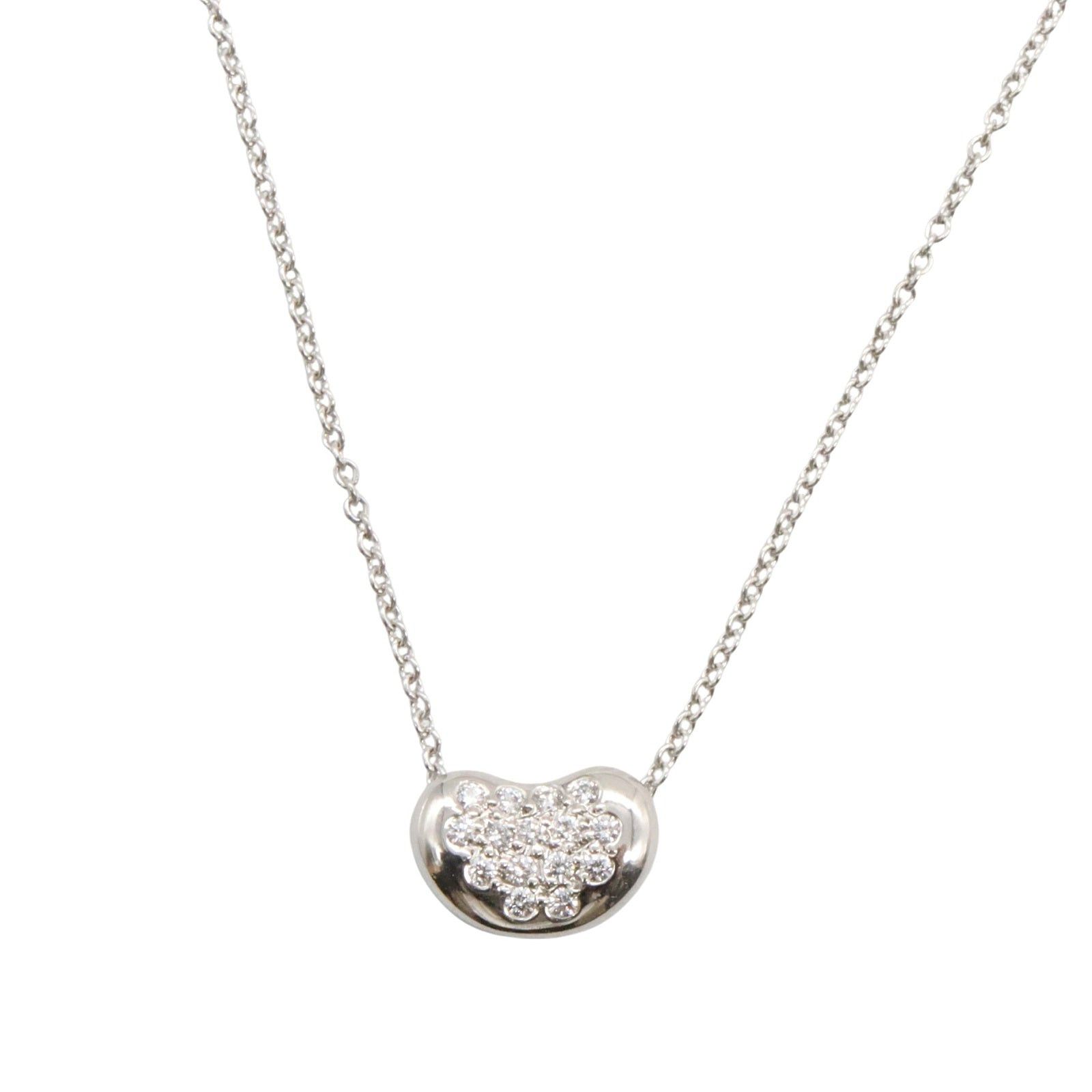 Tiffany & Co. Tiffany Co Bean Necklace Diamond Pt950 Platinum Clear Size ONE SIZE - 2 Thumbnail