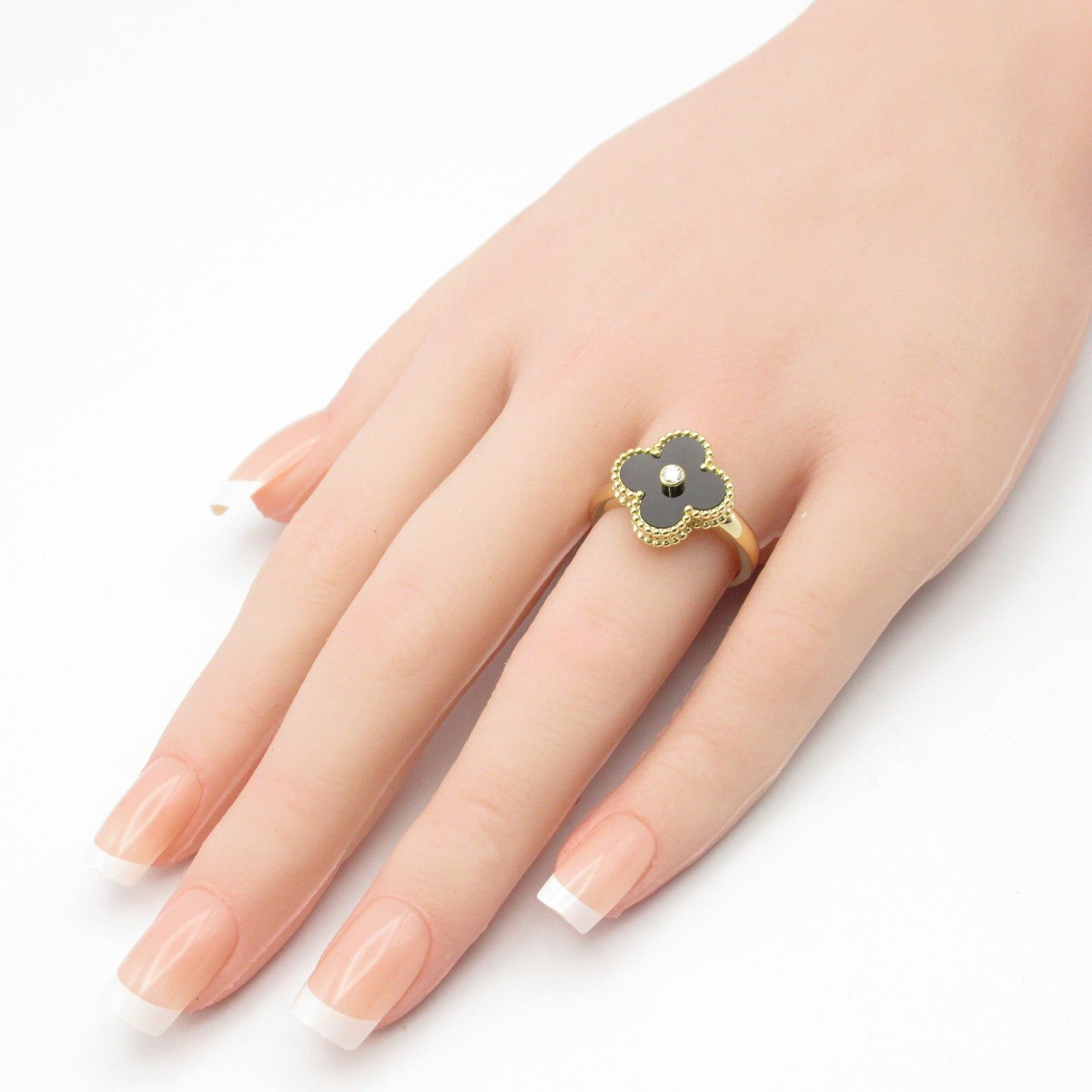 Van Cleef & Arpels Van Cleef Arpels Alhambra Ring Onyx K18 (Yellow Gold) Black Size ONE SIZE - 9 Thumbnail