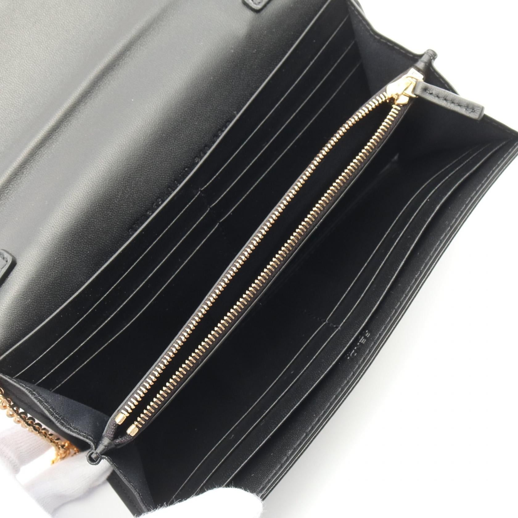 Fendi Fendi Ff Logo Shoulder Bag Leather Black Size ONE SIZE - 3 Thumbnail