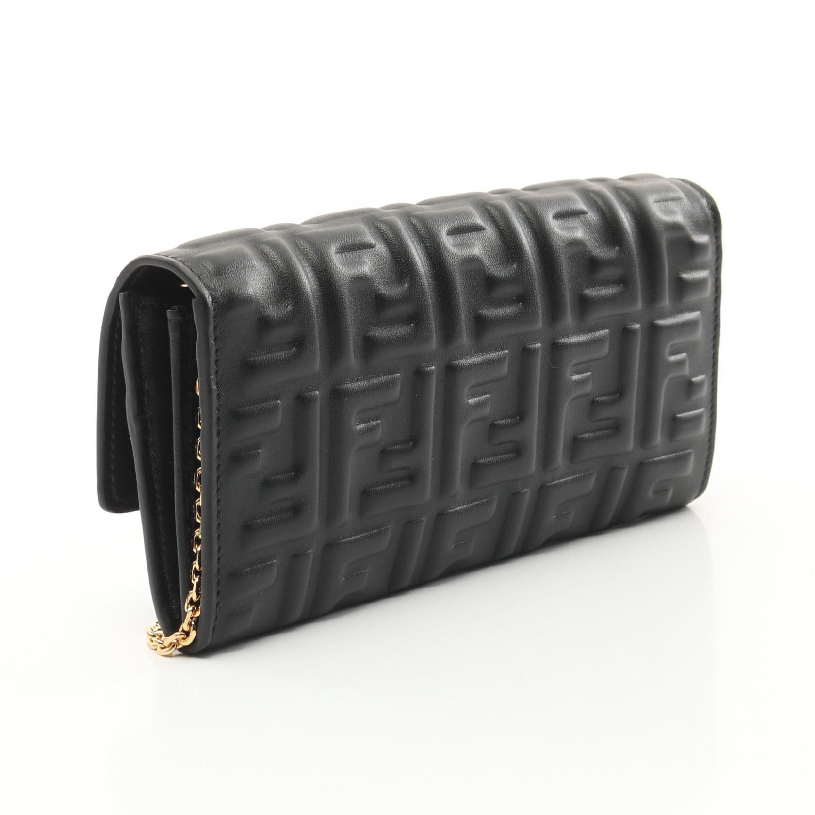 Fendi Fendi Ff Logo Shoulder Bag Leather Black Size ONE SIZE - 2 Thumbnail