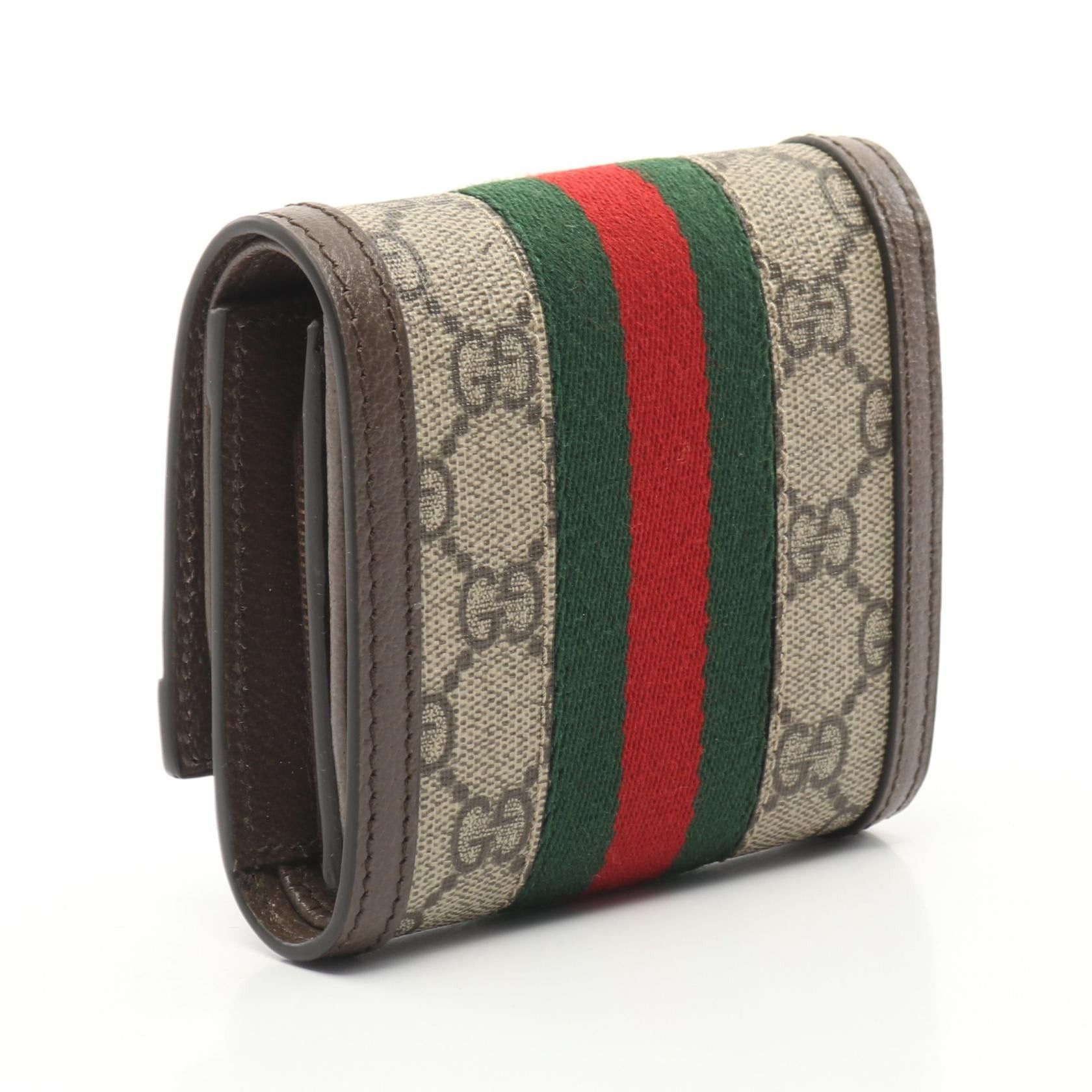 Gucci Gucci Ophidia Gg Wallet Sherry Line Bi-Fold Coated Canvas Leather Beige Brown Multicolor Size ONE SIZE - 2 Thumbnail