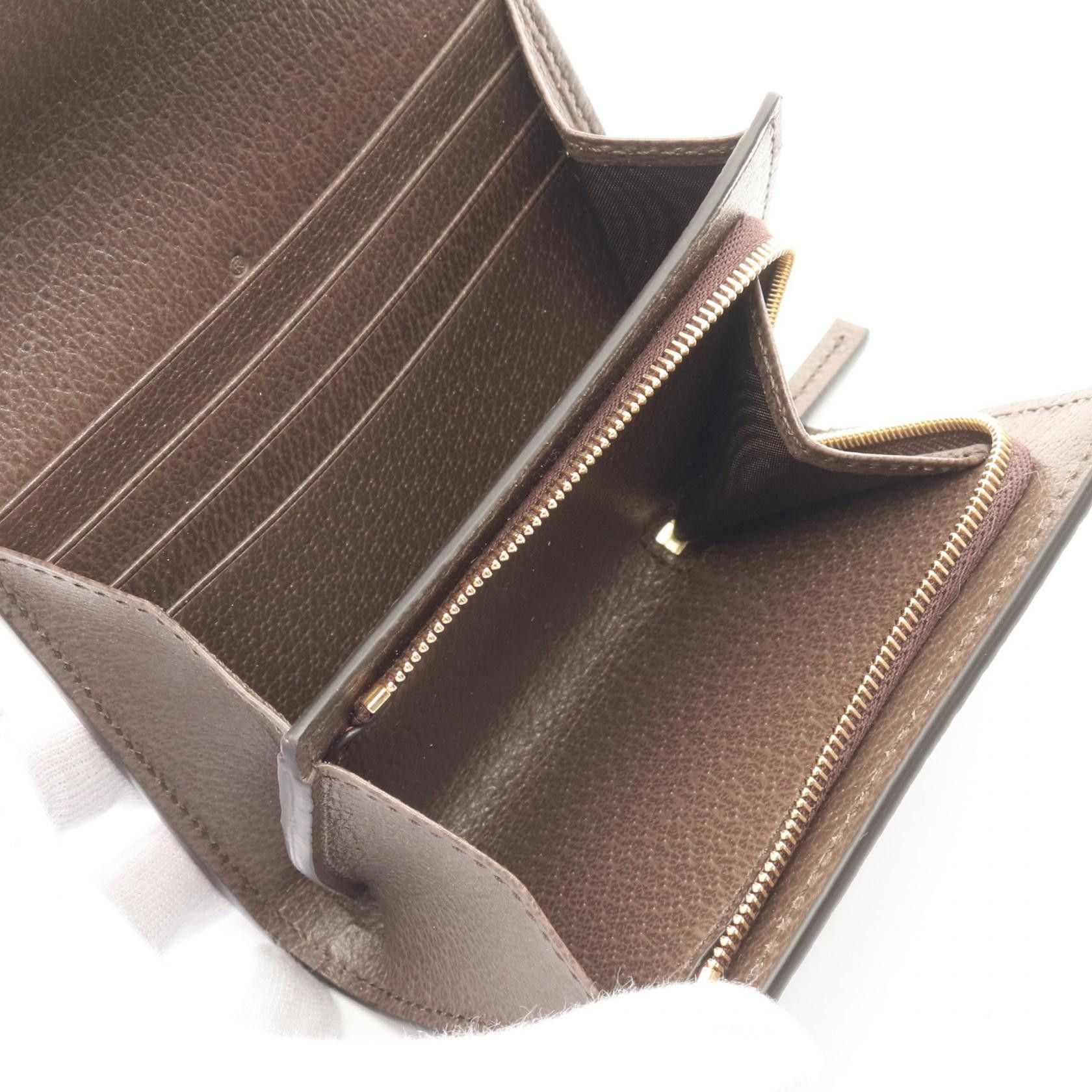 Gucci Gucci Ophidia Gg Wallet Sherry Line Bi-Fold Coated Canvas Leather Beige Brown Multicolor Size ONE SIZE - 3 Thumbnail