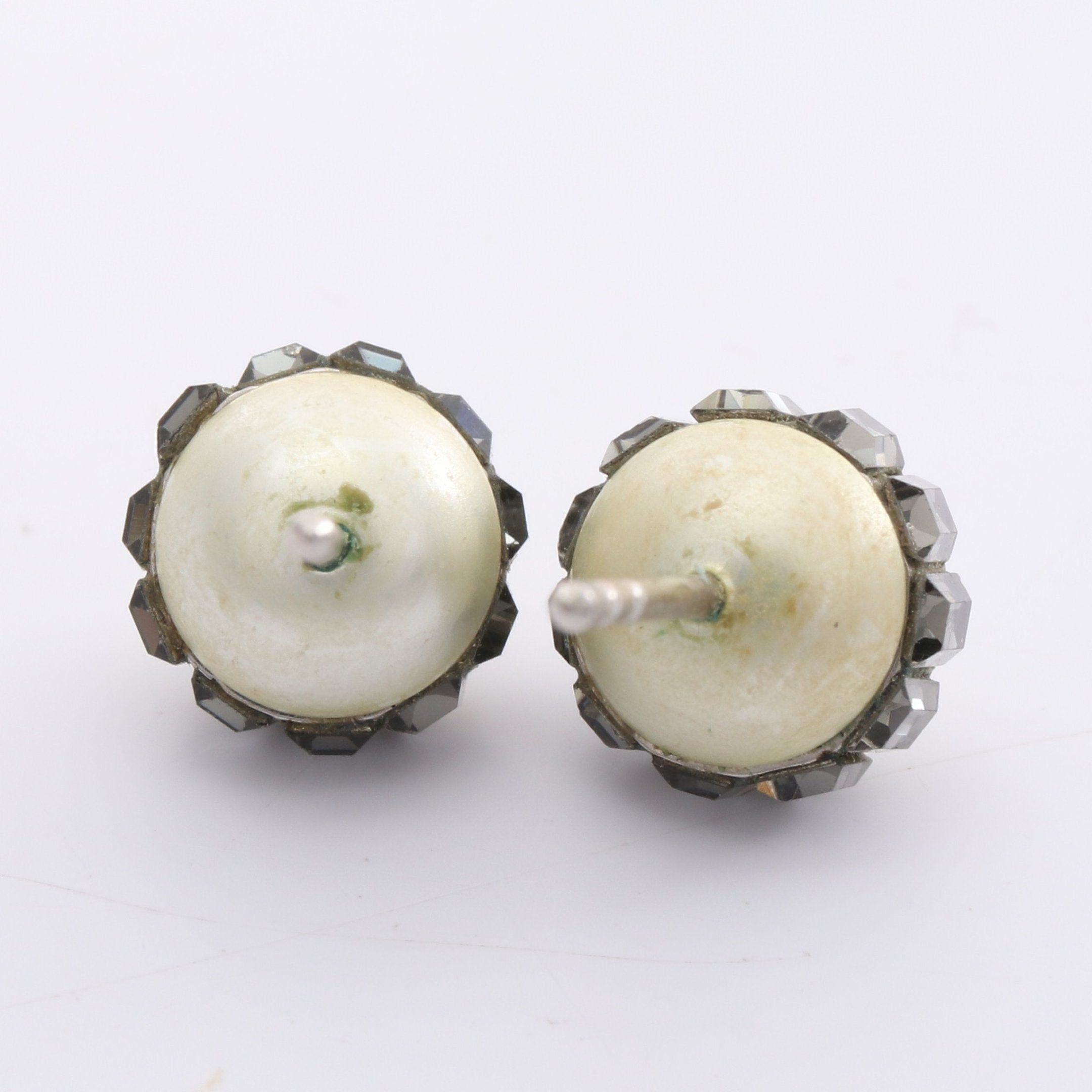 Dior Dior Tribal Earrings Fake Pearl Rhinestone Ivory Silver Gray Size ONE SIZE - 6 Thumbnail