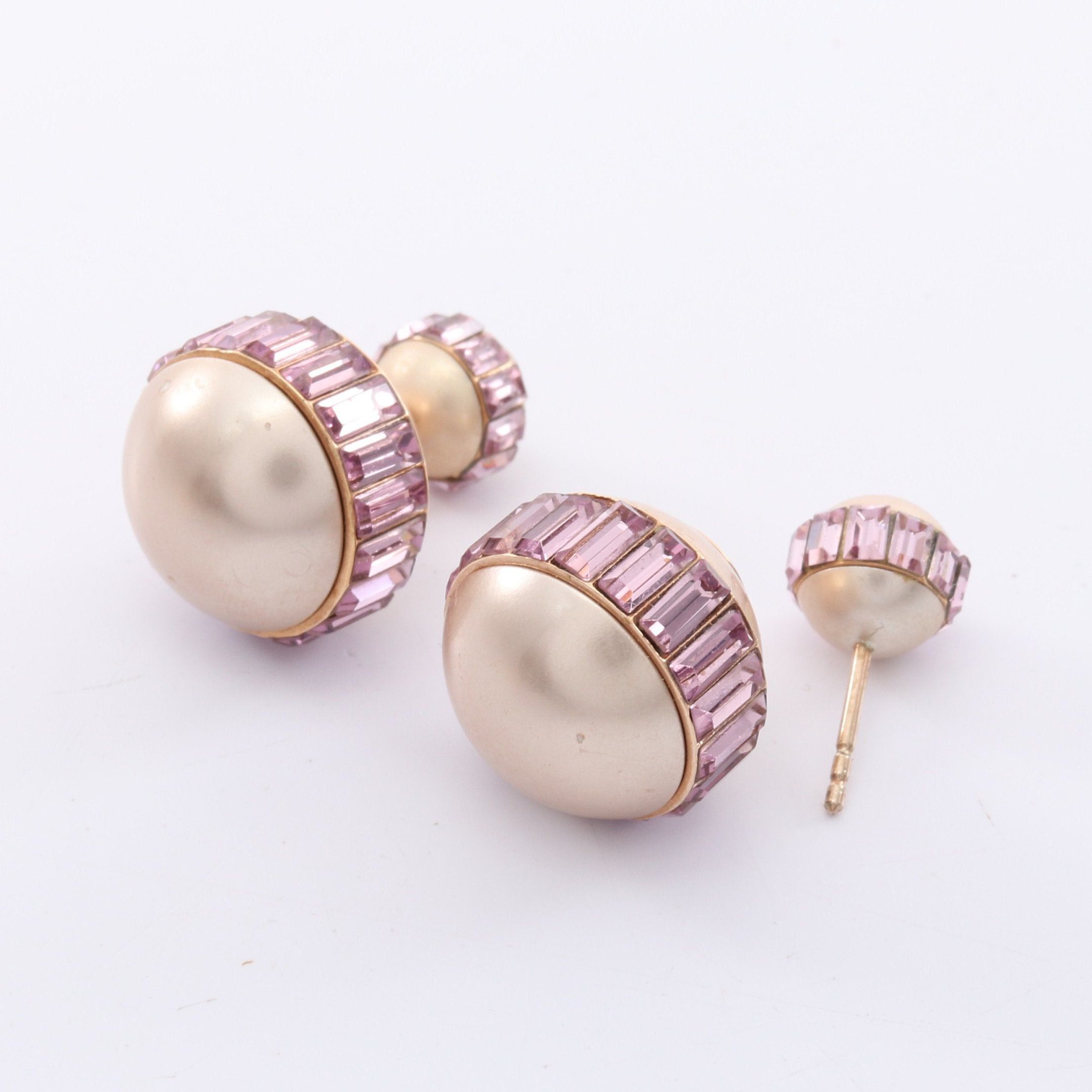 Dior Dior Tribal Earrings Gp Fake Pearl Rhinestone Pink Gold Size ONE SIZE - 2 Thumbnail