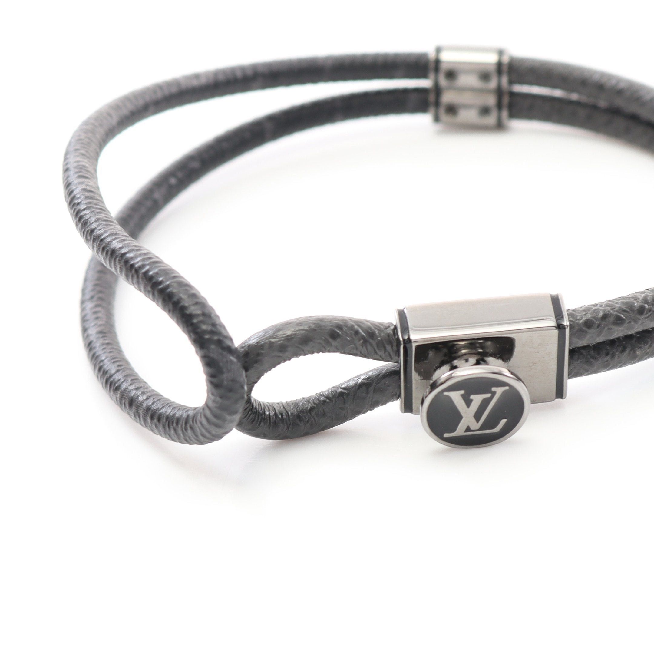 Louis Vuitton Louis Vuitton Loop It Monogram Eclipse Bracelet Leather Black Size ONE SIZE - 3 Thumbnail