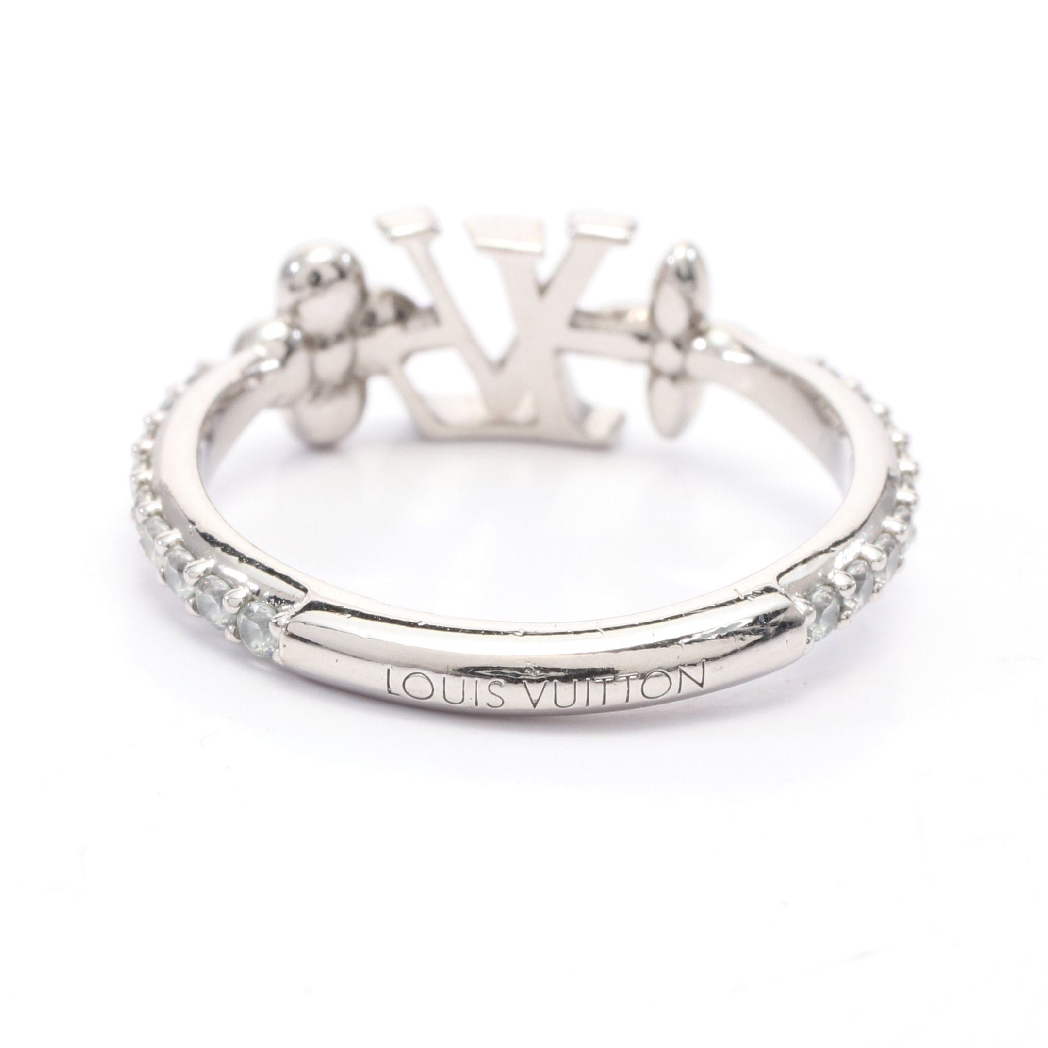 Louis Vuitton Louis Vuitton Lv Iconic Ring Rhinestone Silver Clear Size ONE SIZE - 3 Thumbnail