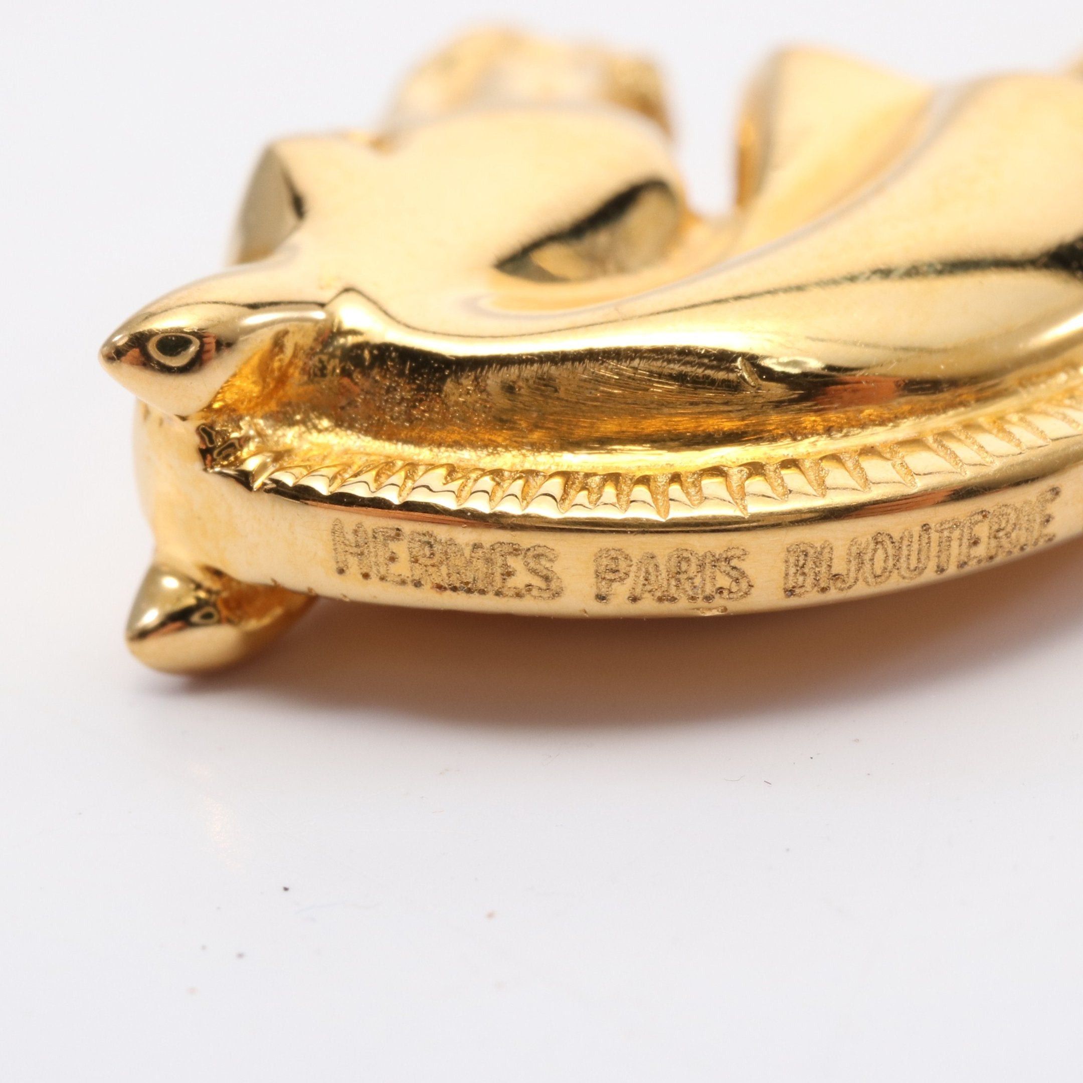 Hermes Hermes Hose Pin Brooch Gp Gold Size ONE SIZE - 3 Thumbnail