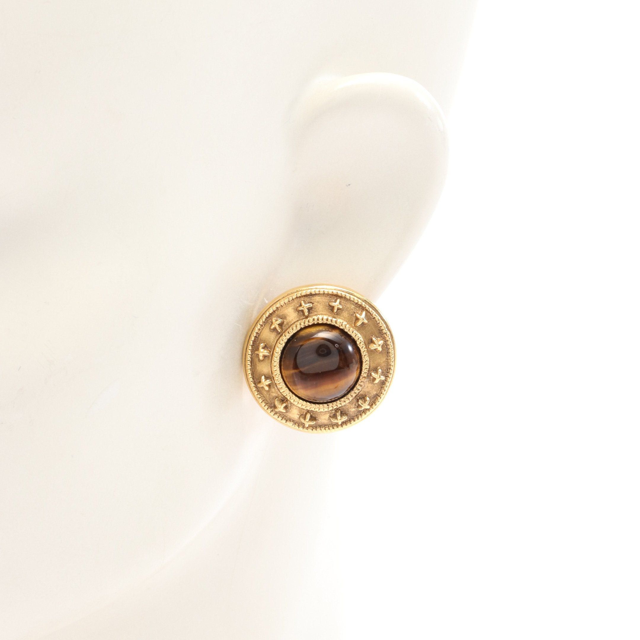 Chanel Chanel Earrings Gp Tiger Eye Gold Brown Size ONE SIZE - 4 Thumbnail