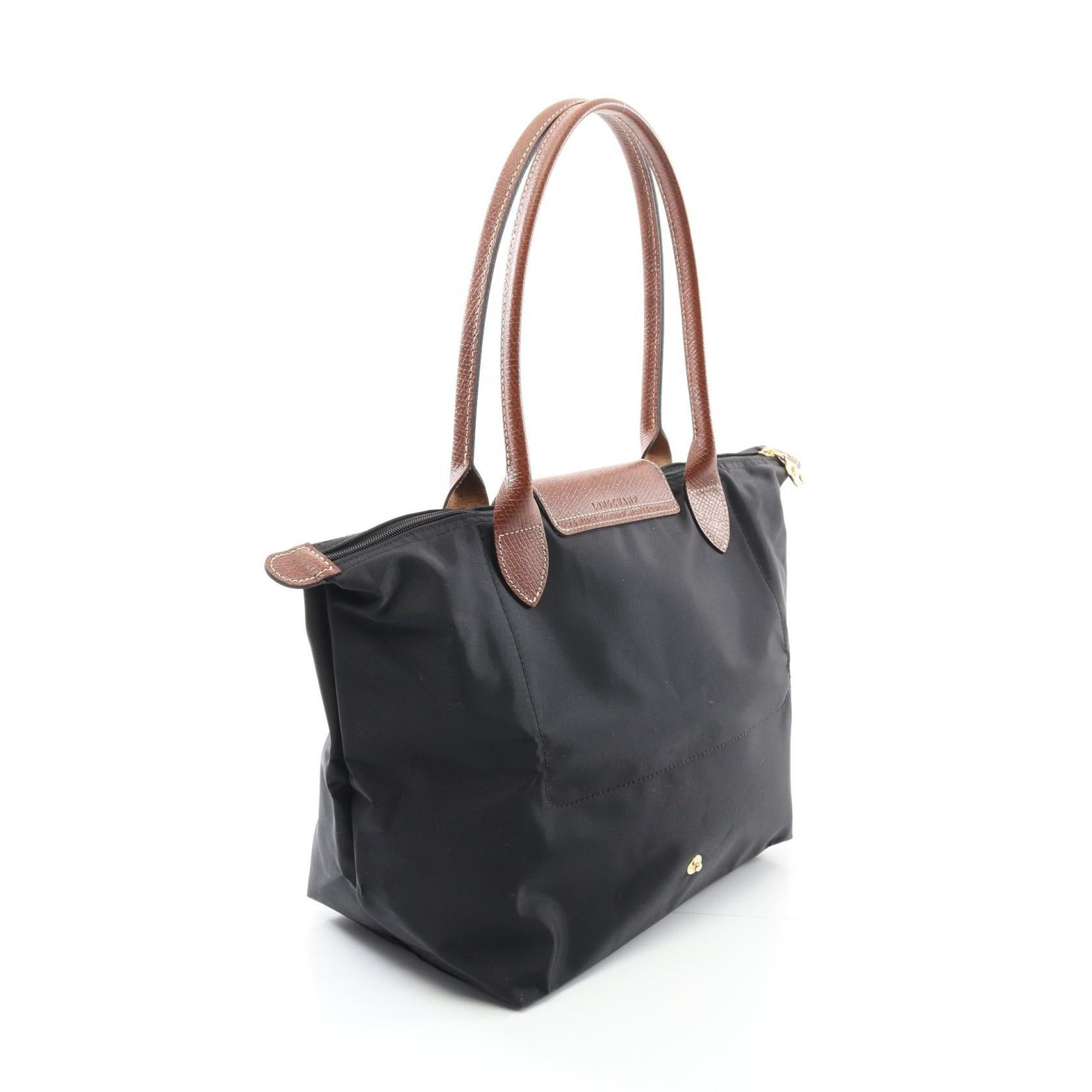 Longchamp Longchamp Le Pliage Original M Preage Handbag Tote Bag Canvas Leather Black Brown Size ONE SIZE - 2 Thumbnail
