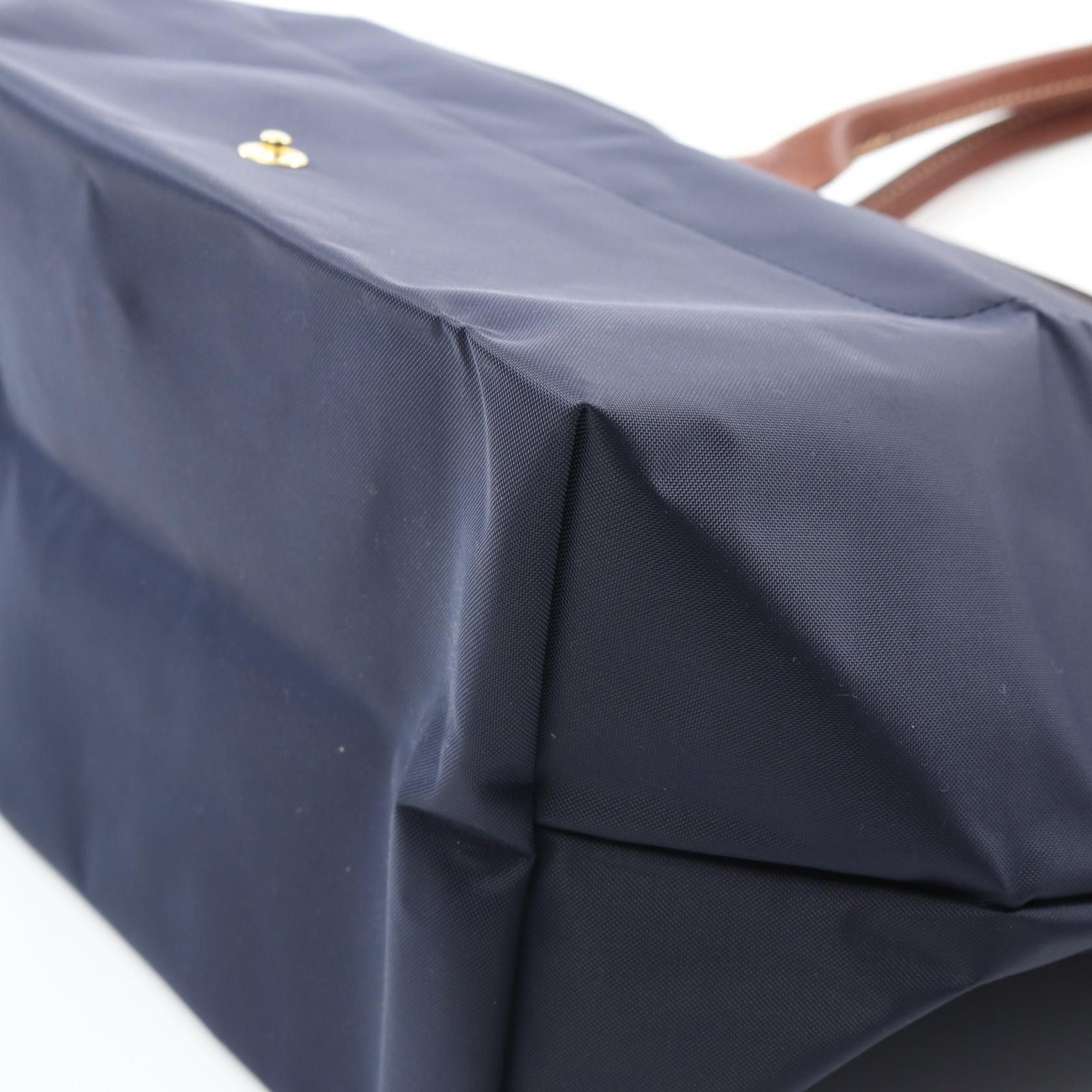 Longchamp Longchamp Le Pliage Original M Preage Handbag Tote Bag Canvas Leather Navy Brown Size ONE SIZE - 5 Thumbnail