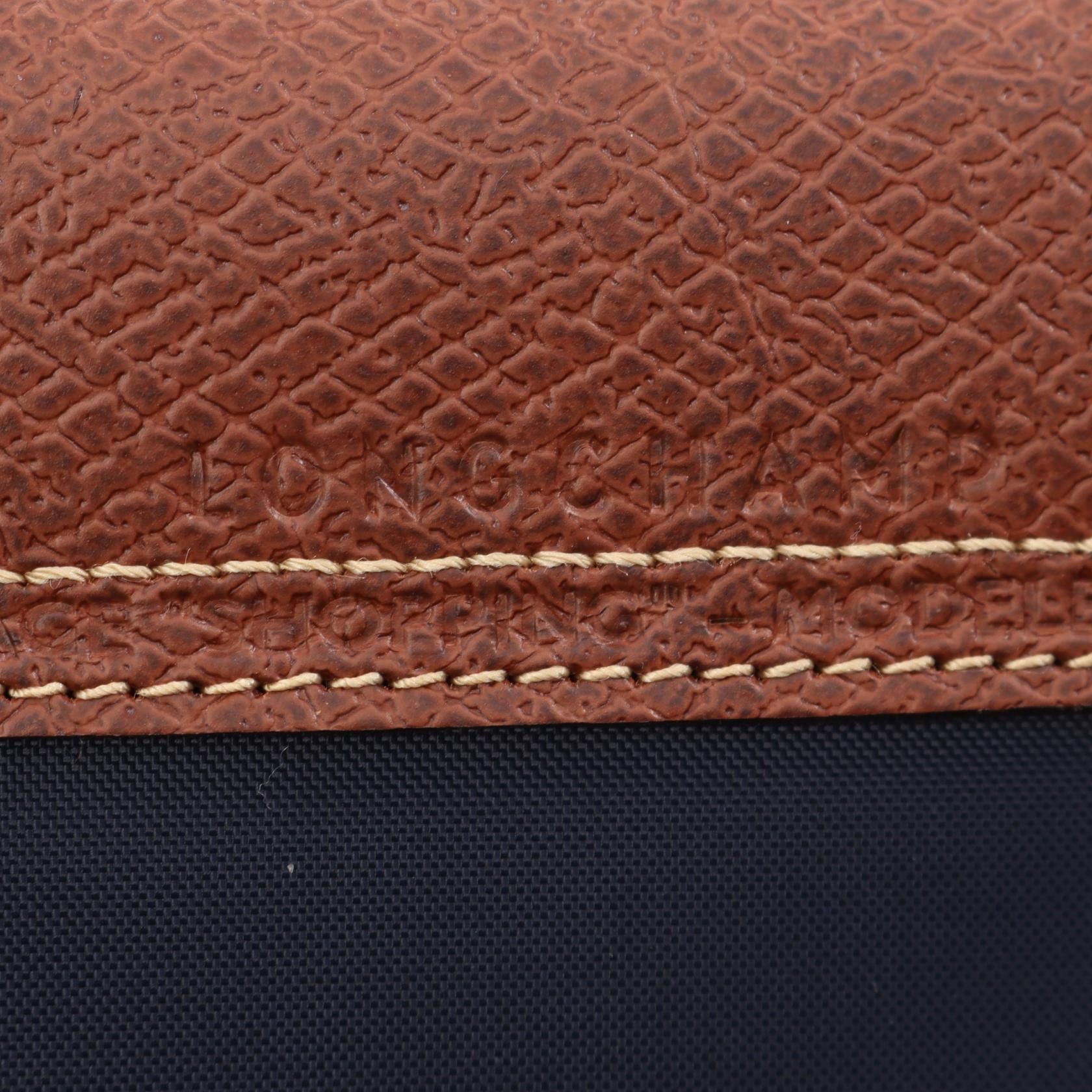 Longchamp Longchamp Le Pliage Original M Preage Handbag Tote Bag Canvas Leather Navy Brown Size ONE SIZE - 4 Thumbnail