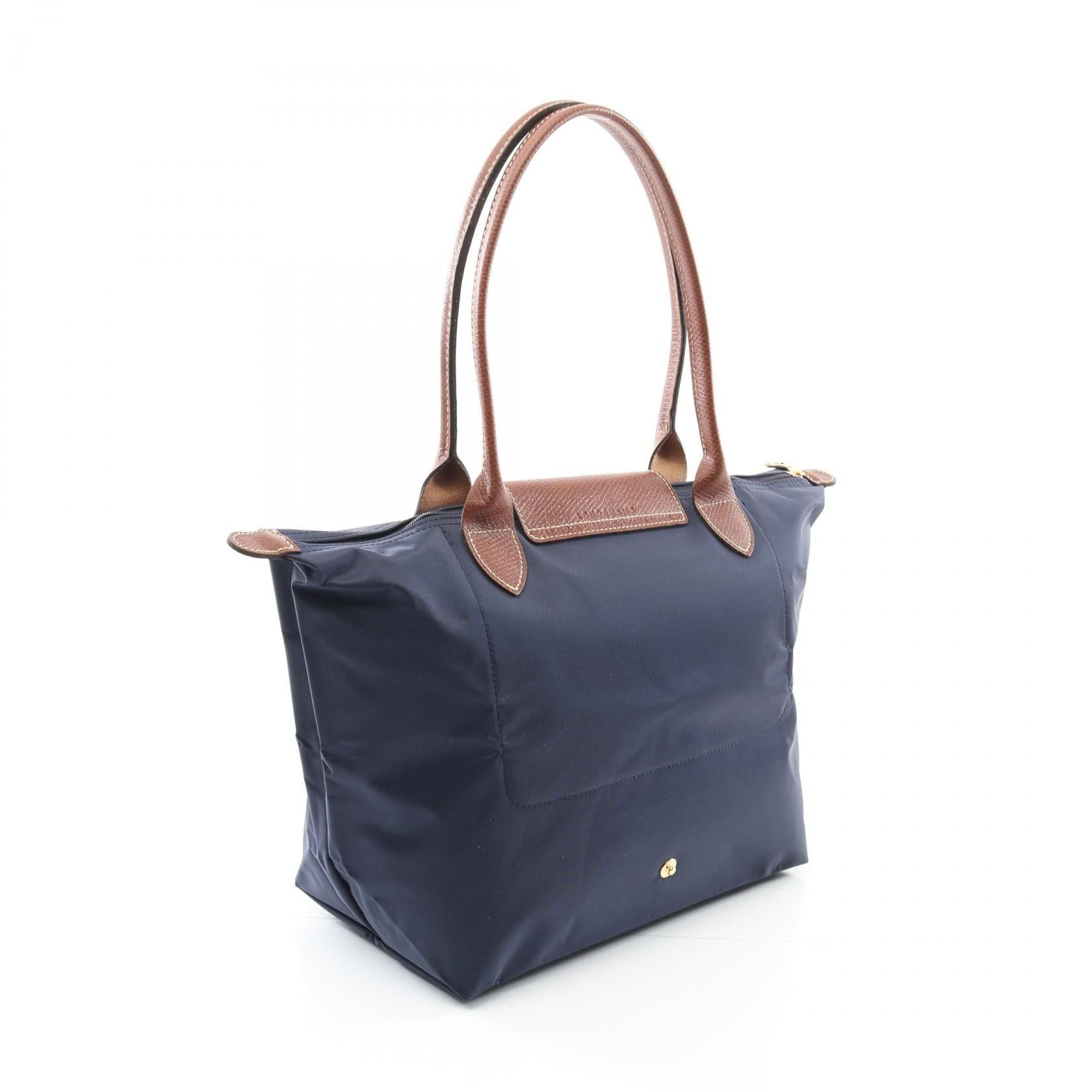 Longchamp Longchamp Le Pliage Original M Preage Handbag Tote Bag Canvas Leather Navy Brown Size ONE SIZE - 2 Thumbnail