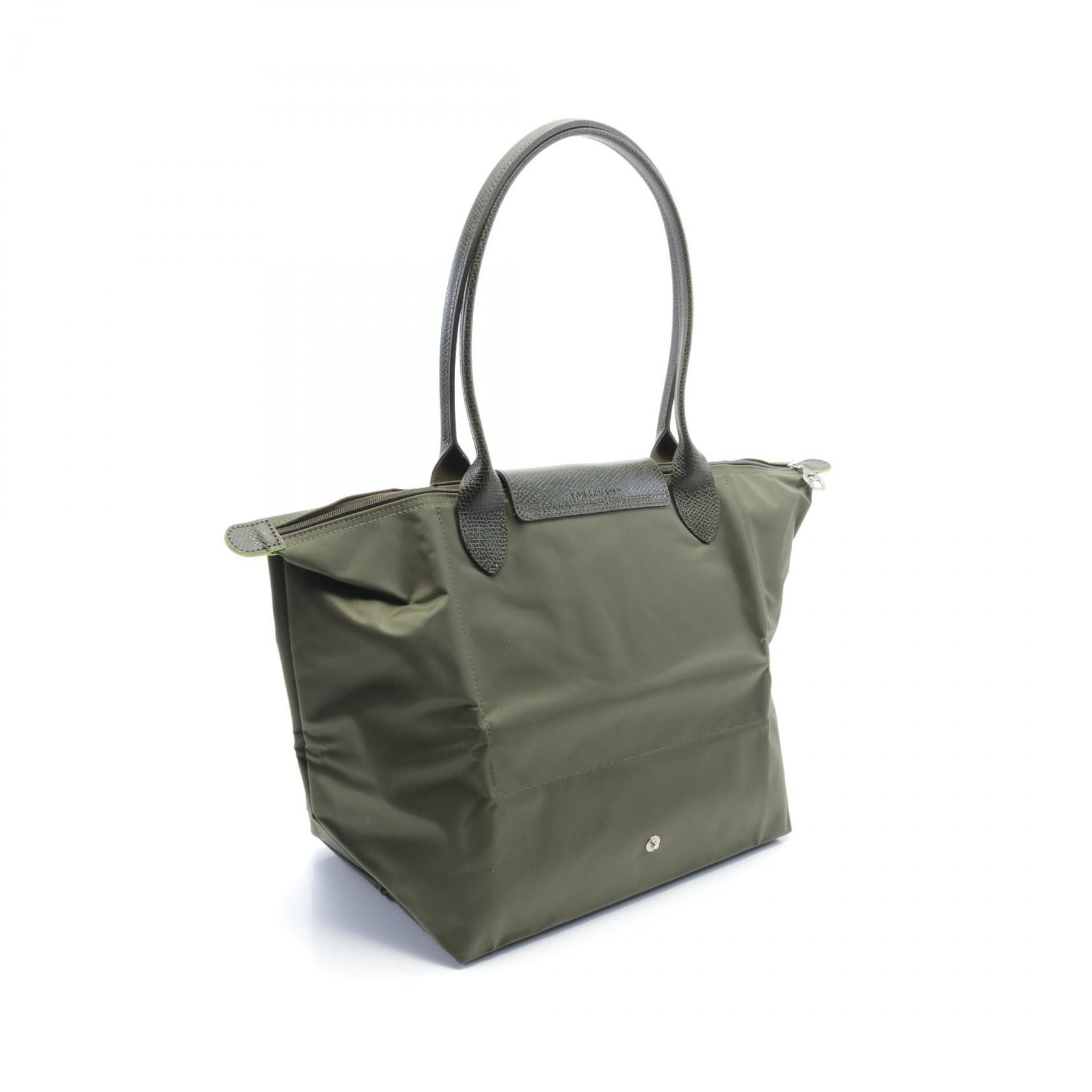 Longchamp Longchamp Le Preage Green L Handbag Tote Bag Canvas Leather Khaki Size ONE SIZE - 2 Thumbnail
