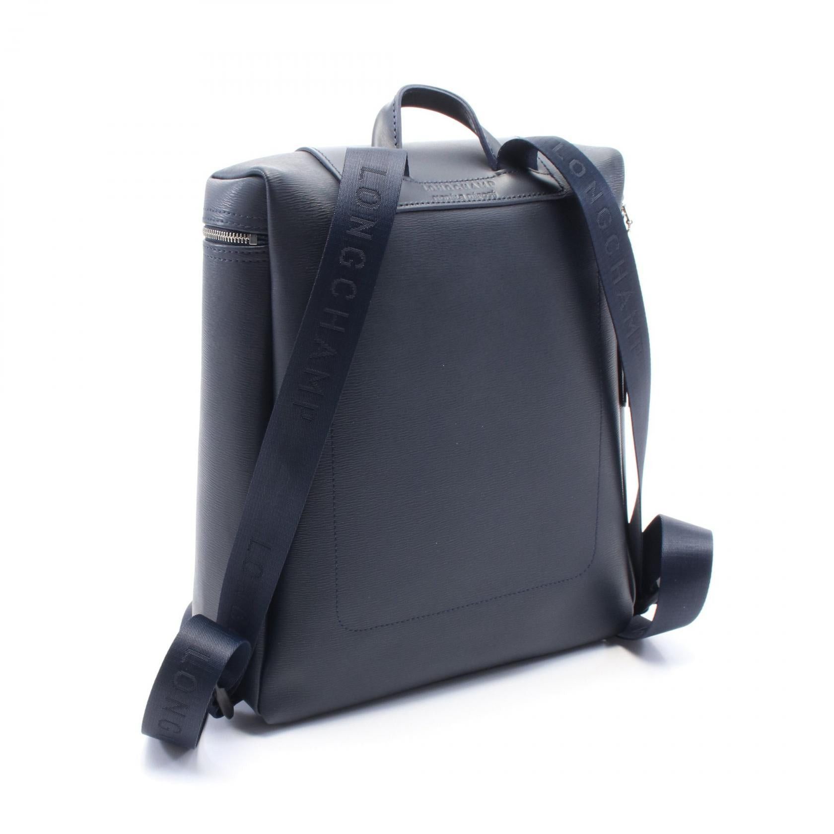 Longchamp Longchamp Le Preage City M Backpack Rucksack Coated Canvas Leather Navy Size ONE SIZE - 2 Thumbnail