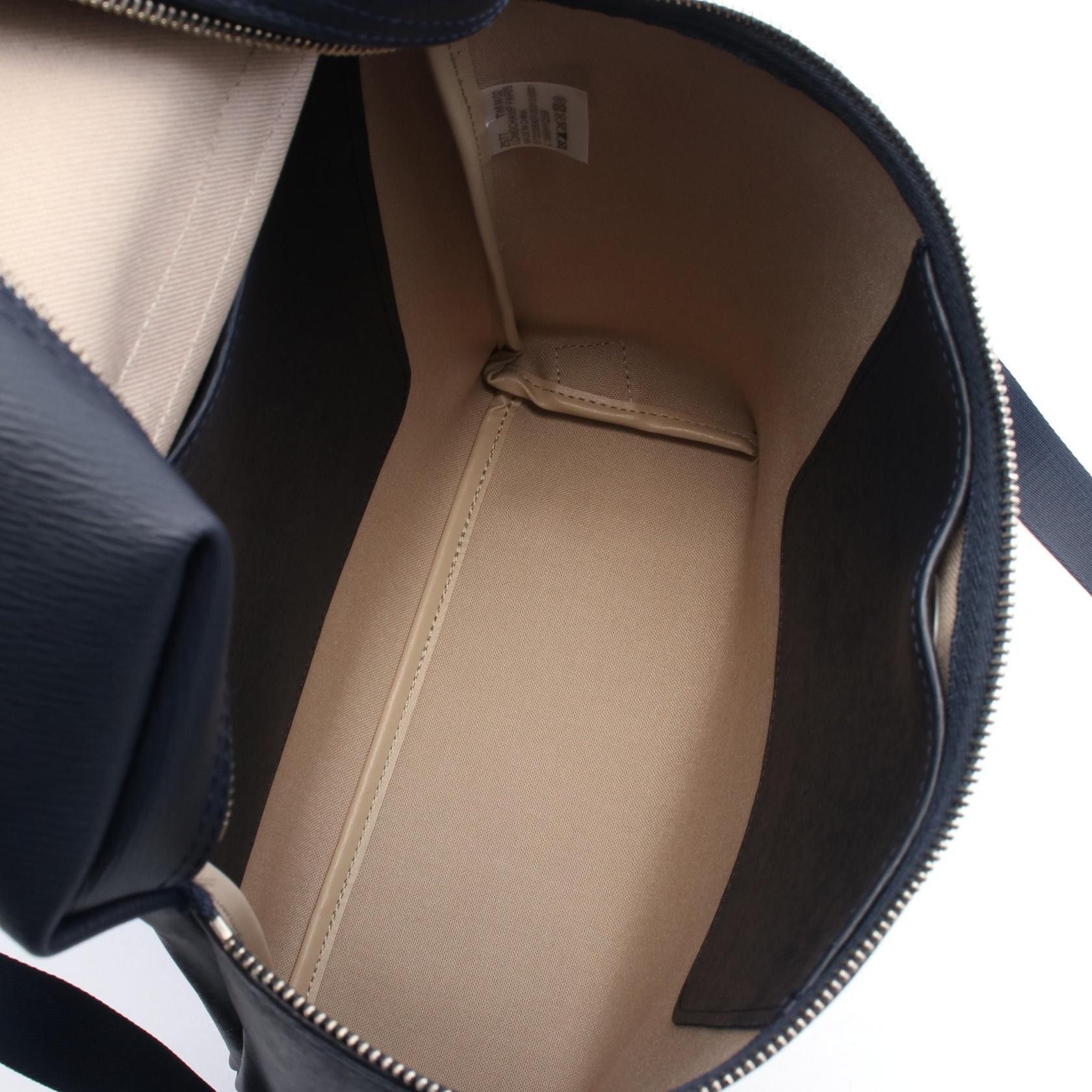 Longchamp Longchamp Le Preage City M Backpack Rucksack Coated Canvas Leather Navy Size ONE SIZE - 3 Thumbnail