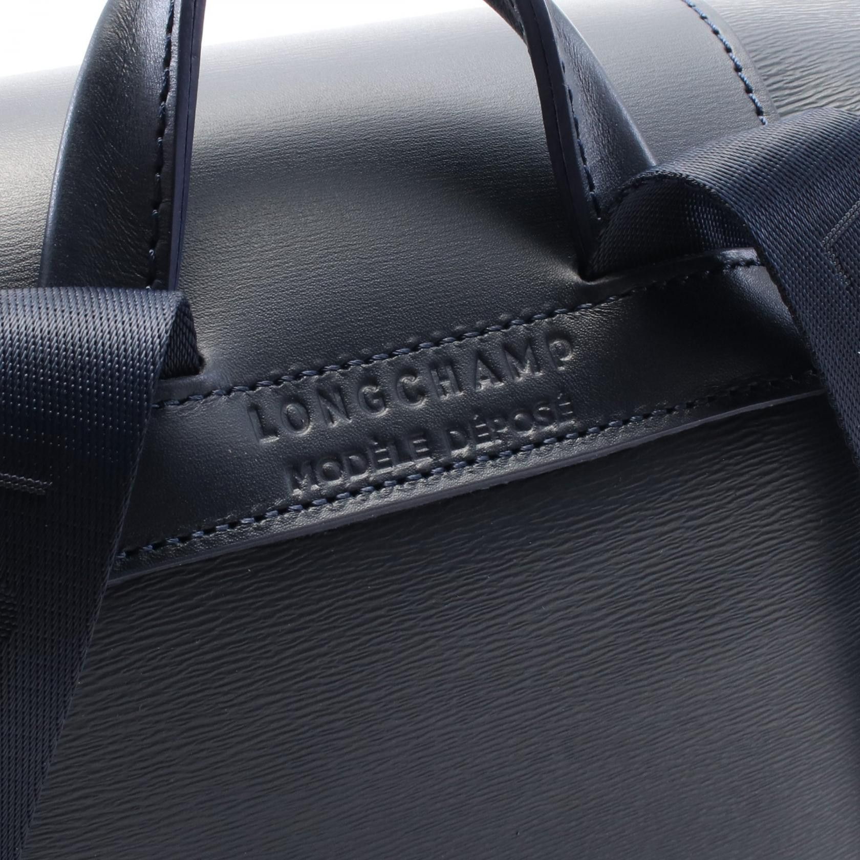 Longchamp Longchamp Le Preage City M Backpack Rucksack Coated Canvas Leather Navy Size ONE SIZE - 4 Thumbnail