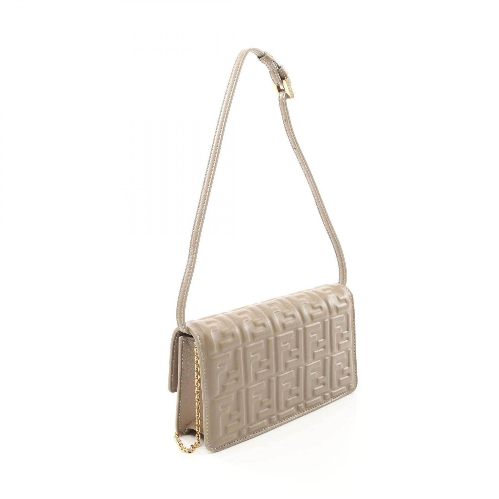 Fendi Fendi Bucket Zucca Shoulder Bag Leather Beige Size ONE SIZE - 2 Thumbnail
