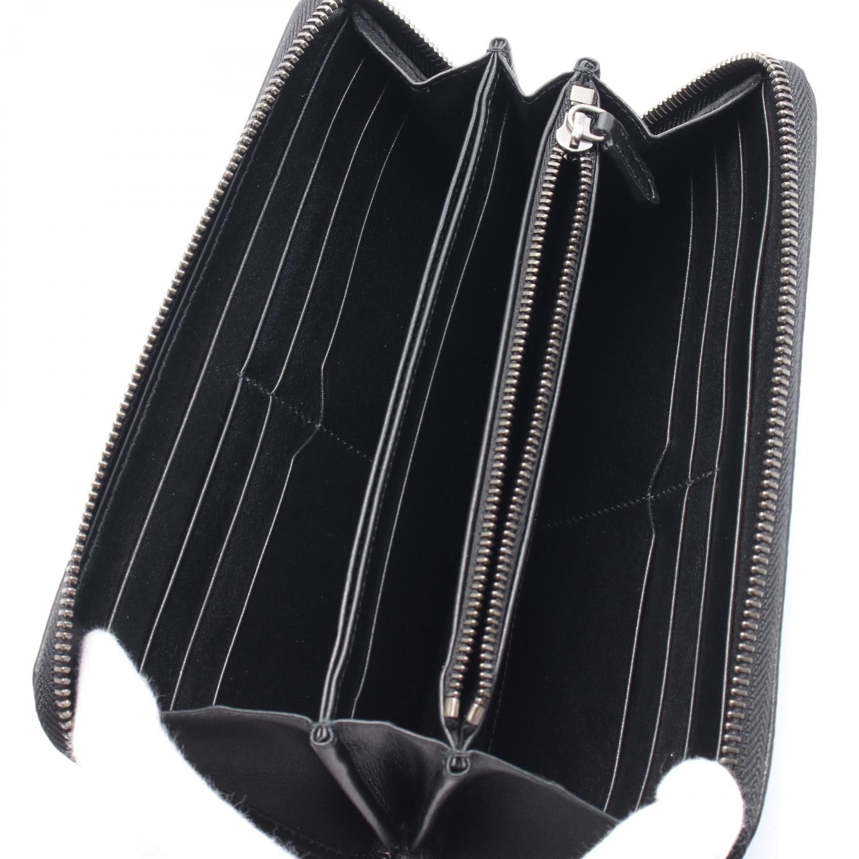 Bvlgari Bvlgari Round Zipper Long Wallet Leather Black Size ONE SIZE - 3 Thumbnail