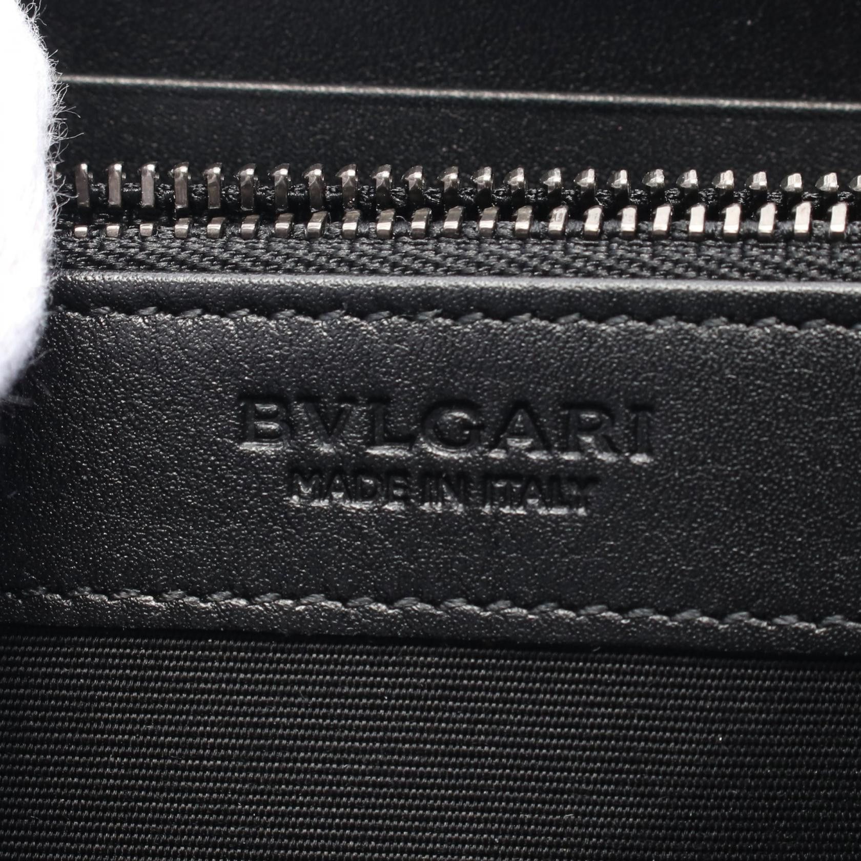 Bvlgari Bvlgari Round Zipper Long Wallet Leather Black Size ONE SIZE - 4 Thumbnail