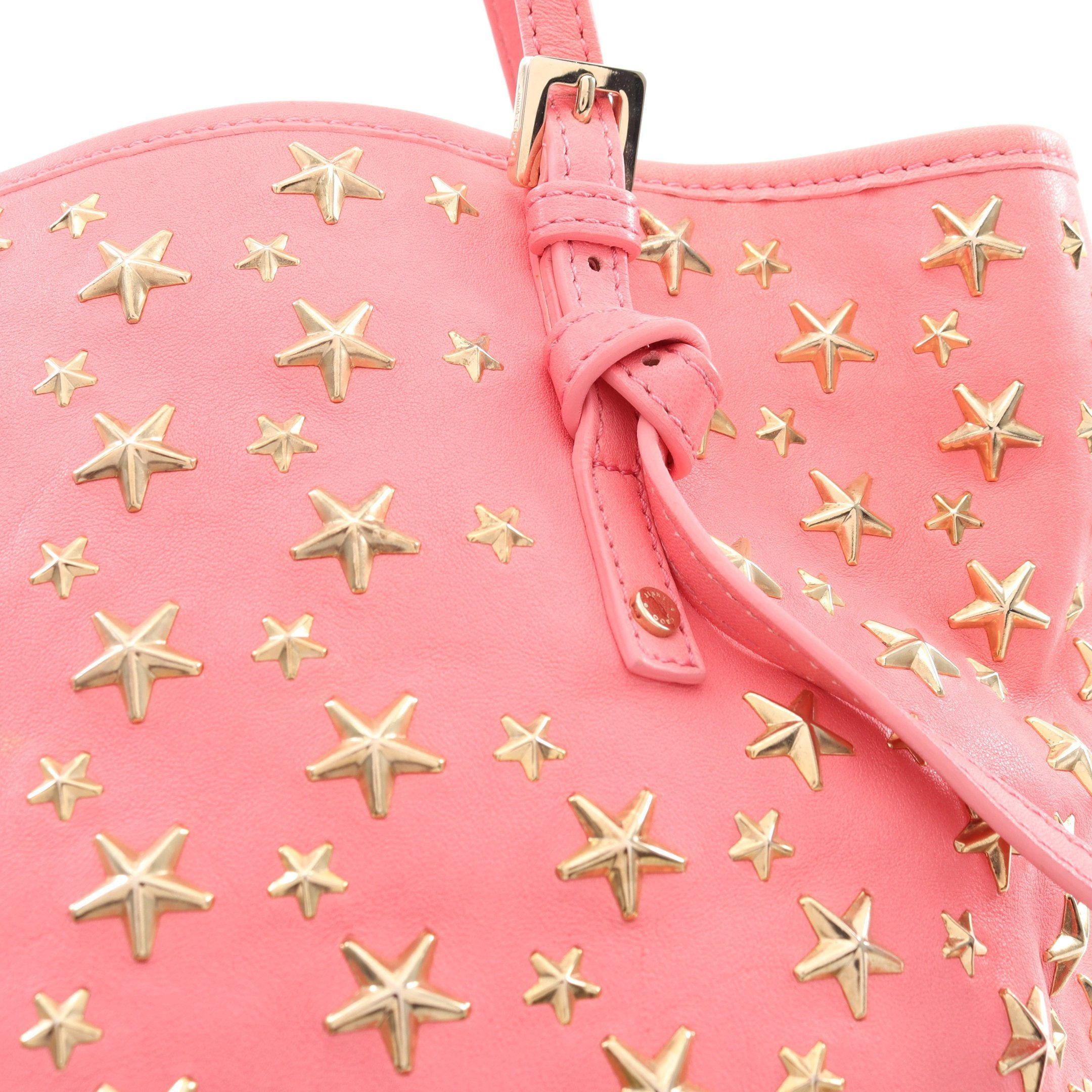 Jimmy Choo Jimmy Choo Sasha S Handbag Tote Bag Star Studs Leather Pink Size ONE SIZE - 7 Thumbnail